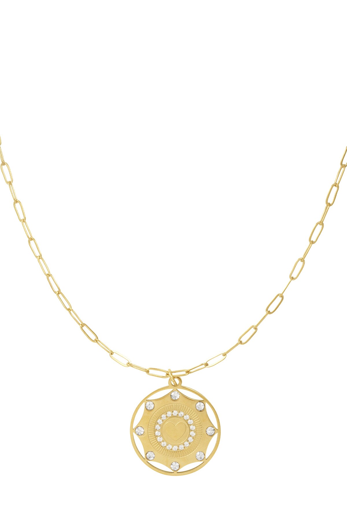 Statement love pendant necklace - Gold color h5 