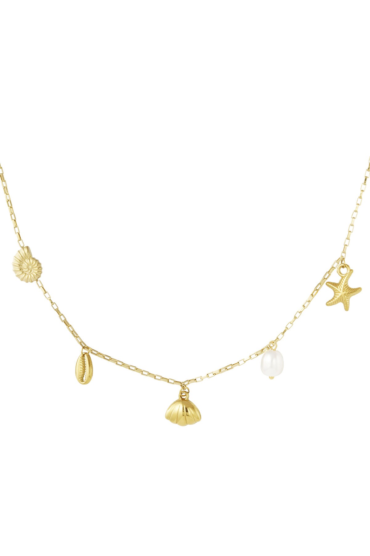 Beach vibes charm necklace - Gold color 