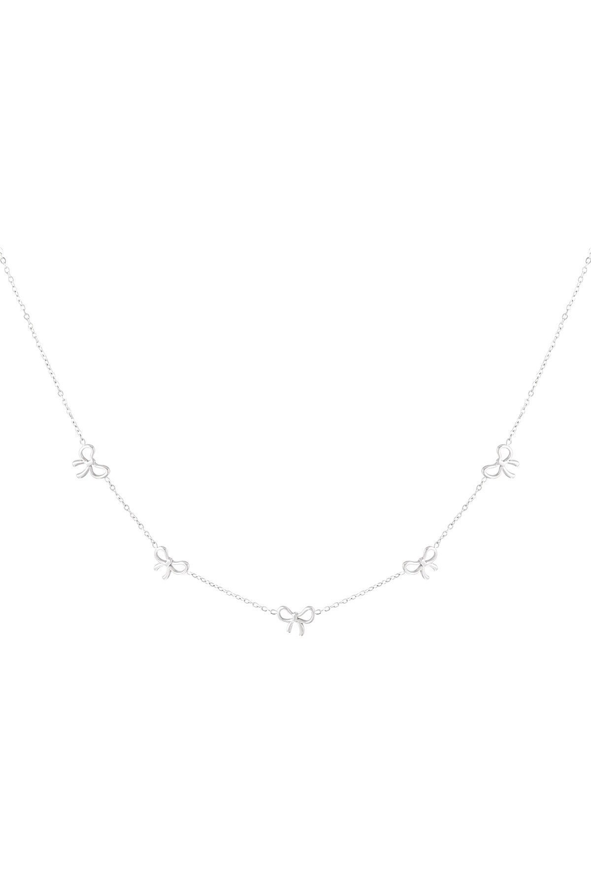 Charming Bows necklace - Silver color h5 