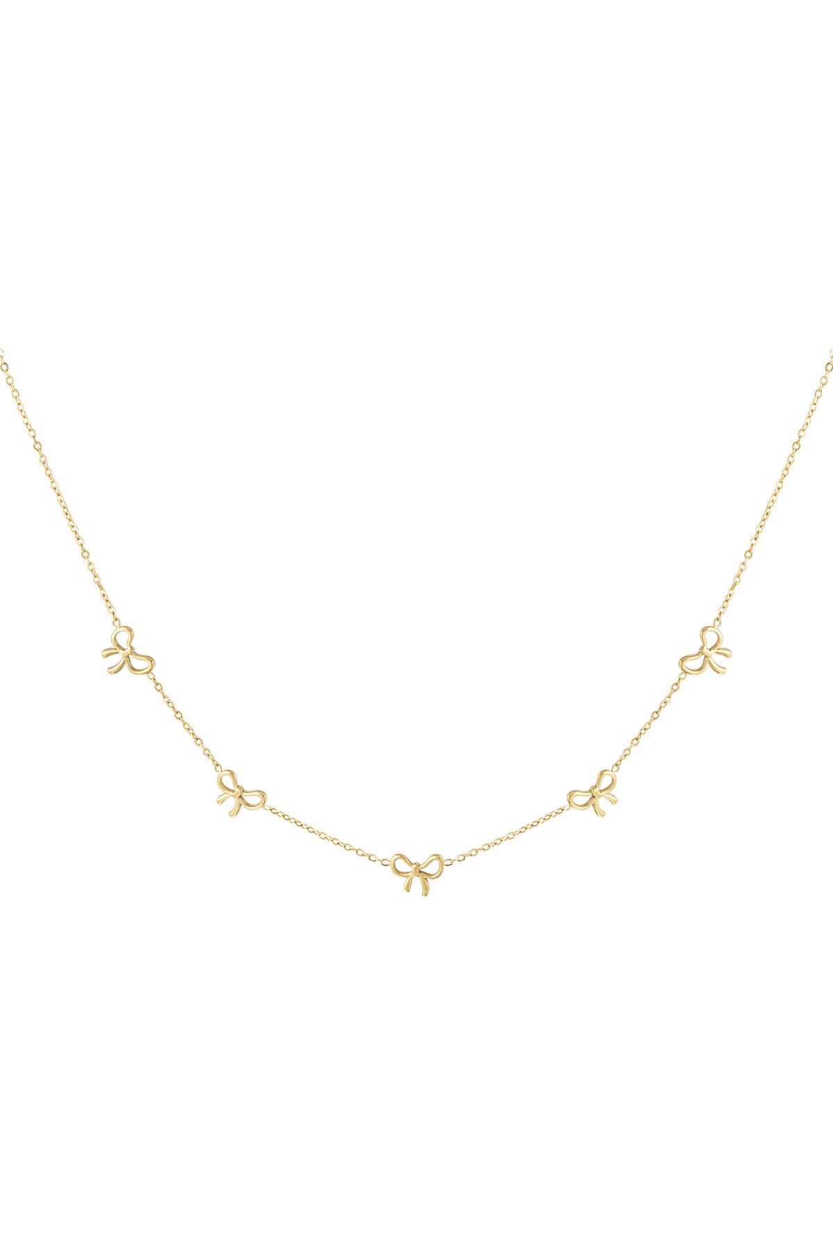 Charming Bows necklace - Gold color h5 