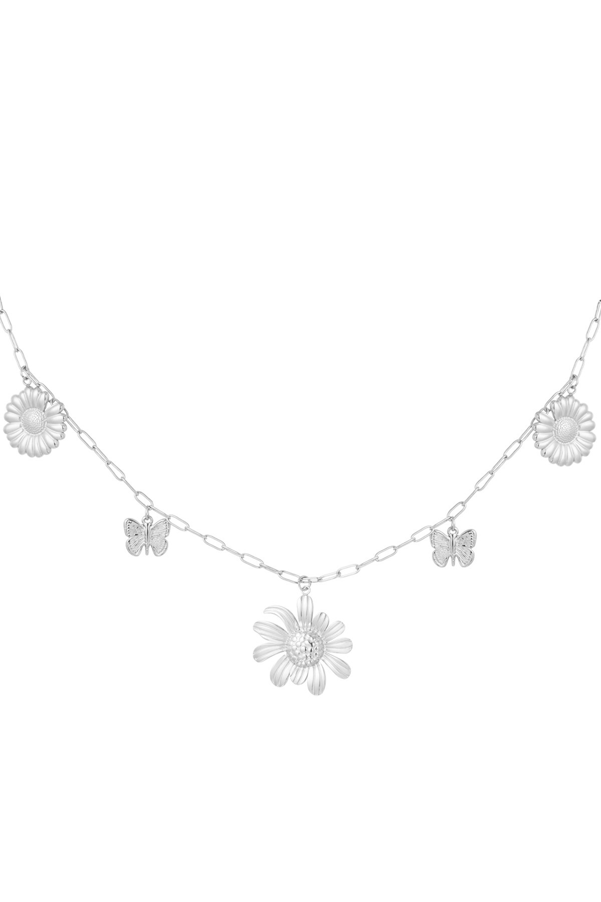 Charm necklace flowerlicious - Silver color h5 