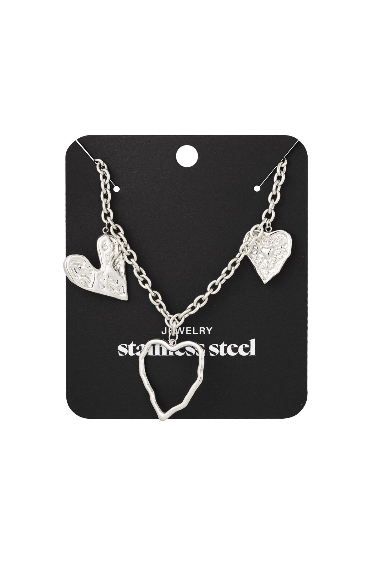 Heartful statement necklace - Silver color h5 Picture3