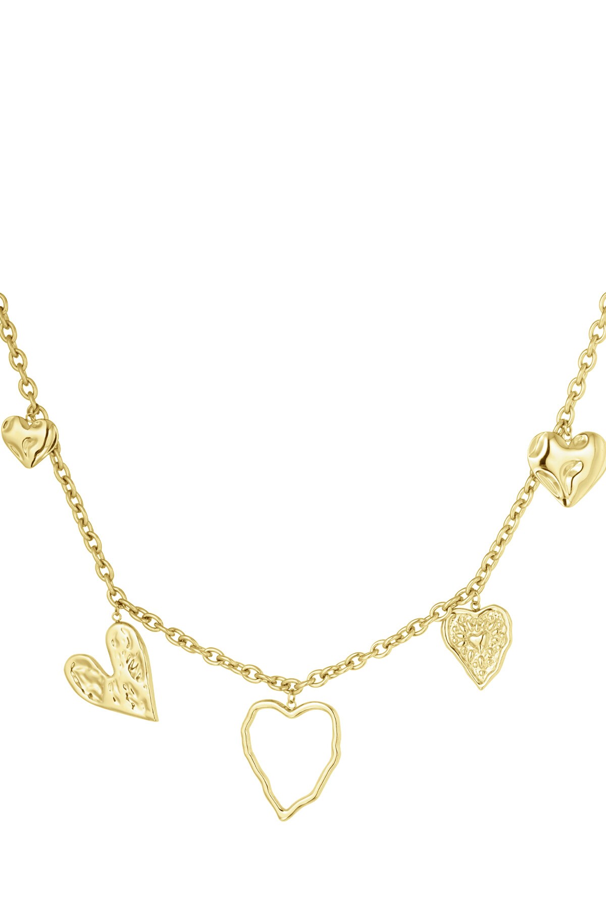 Heartful statement necklace - Gold color h5 