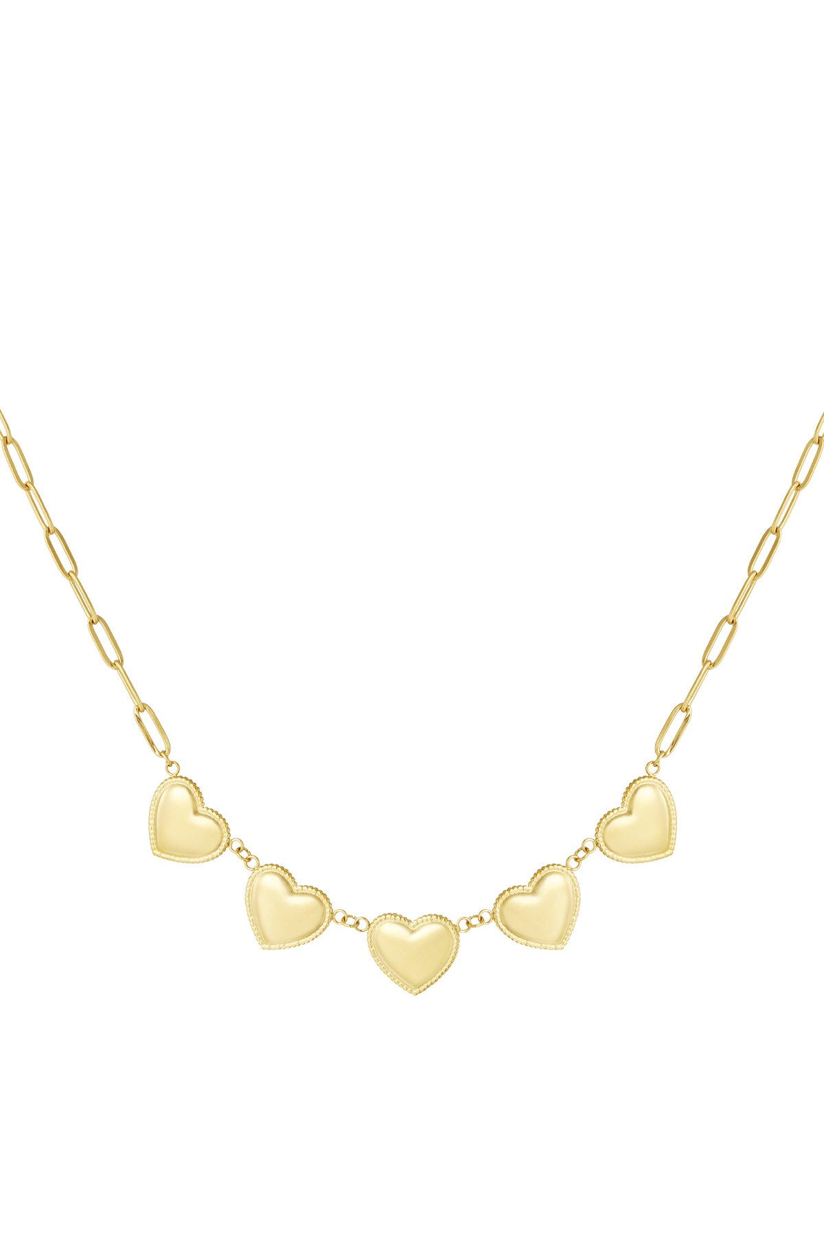 Small Heart studs necklace - Gold color h5 