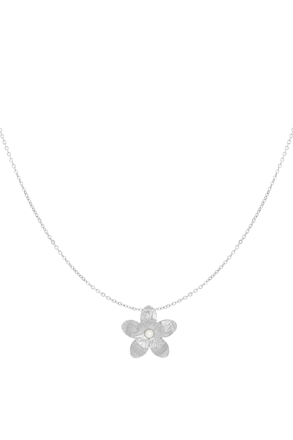 Necklace blossom burst - Silver color h5 