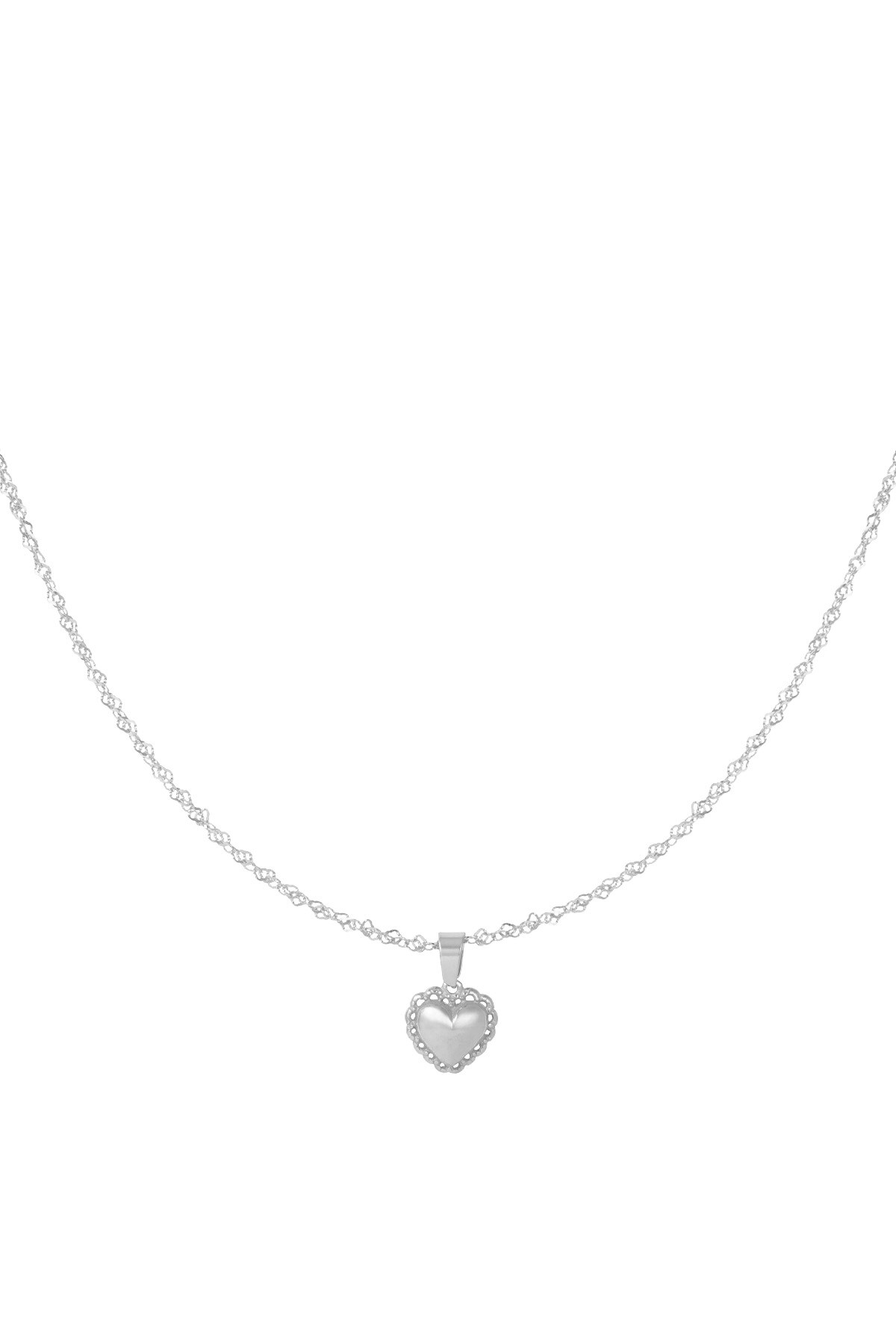 Necklace lover girl - Silver color h5 