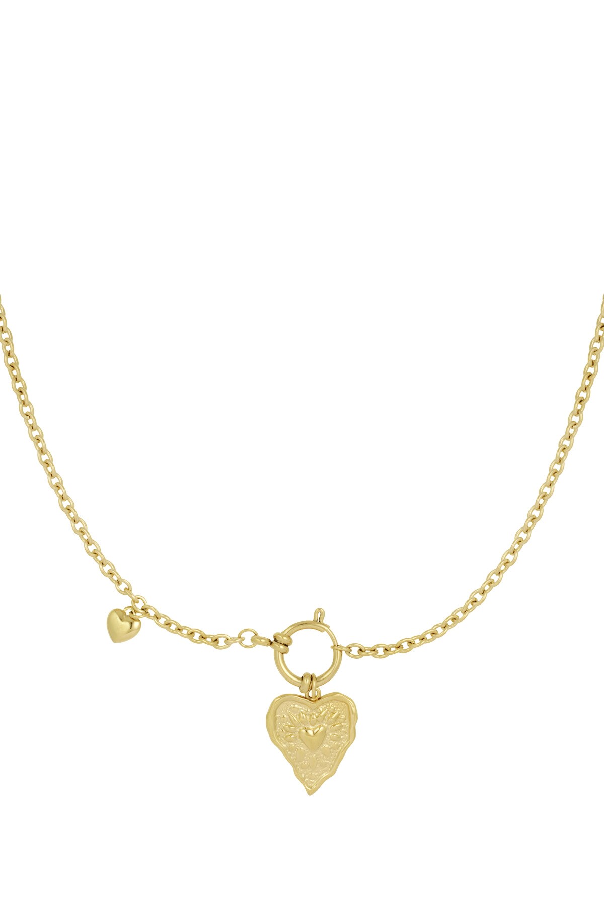 Wavy heart necklace - Gold color h5 