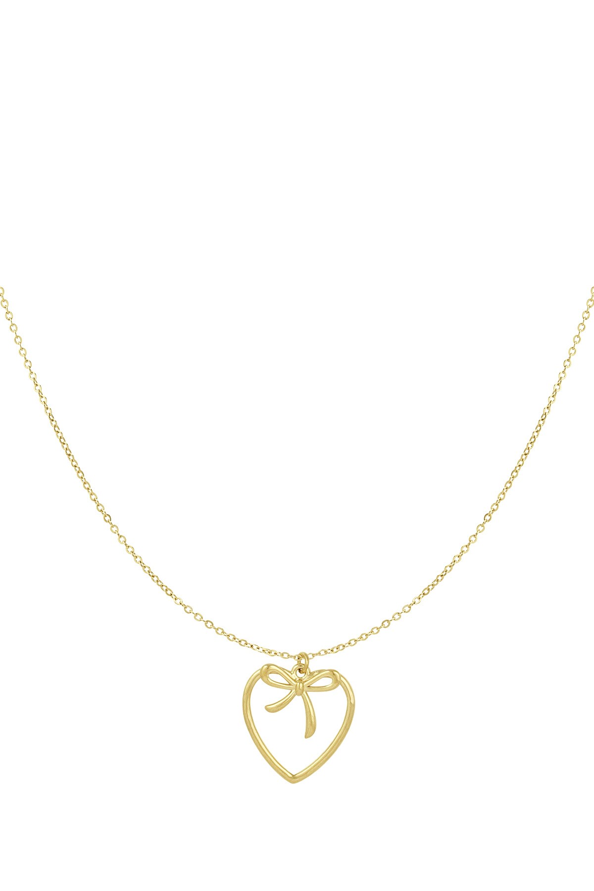 Heartfelt Bow Necklace - Gold color h5 