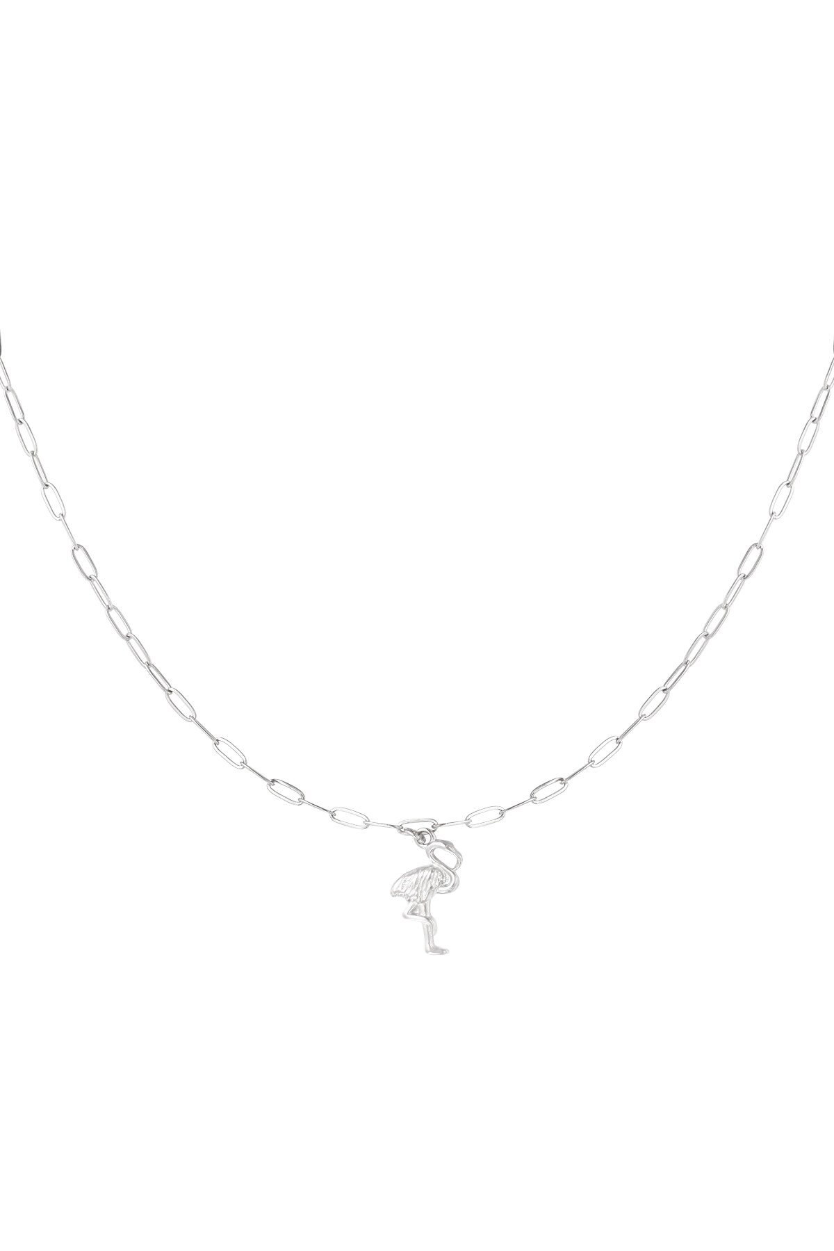 Flamingo chain necklace - Silver color h5 