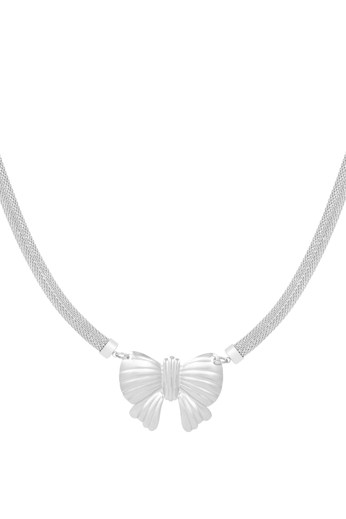 Big Statement Bow necklace - Silver color h5 