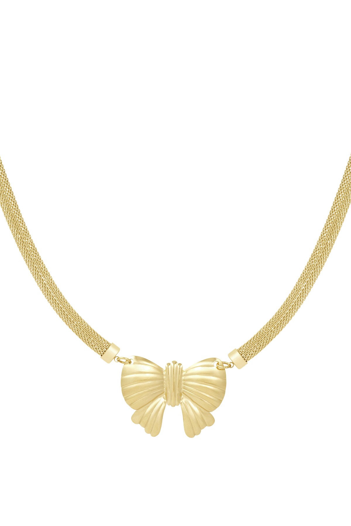 Big Statement Bow Necklace - Gold color h5 