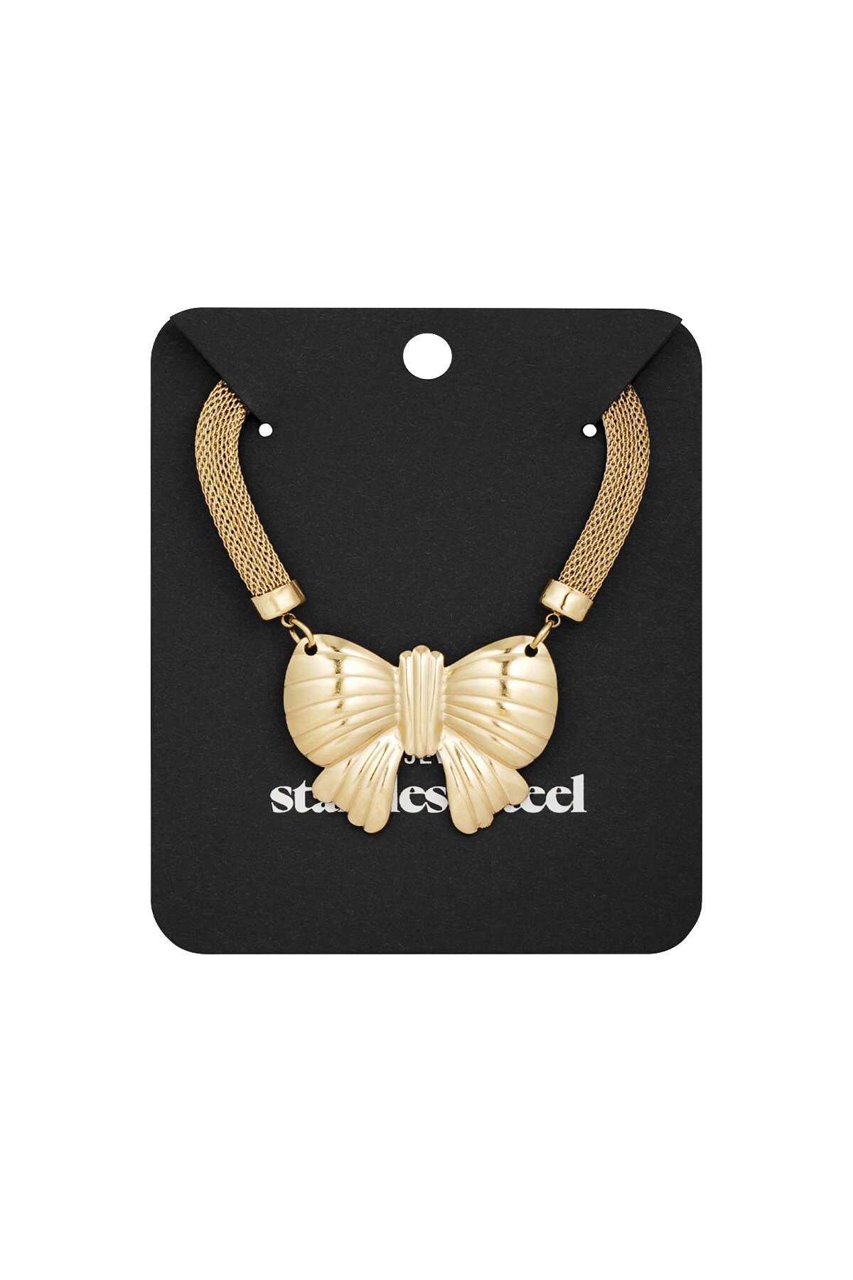 Big Statement Bow Necklace - Gold color h5 Picture3