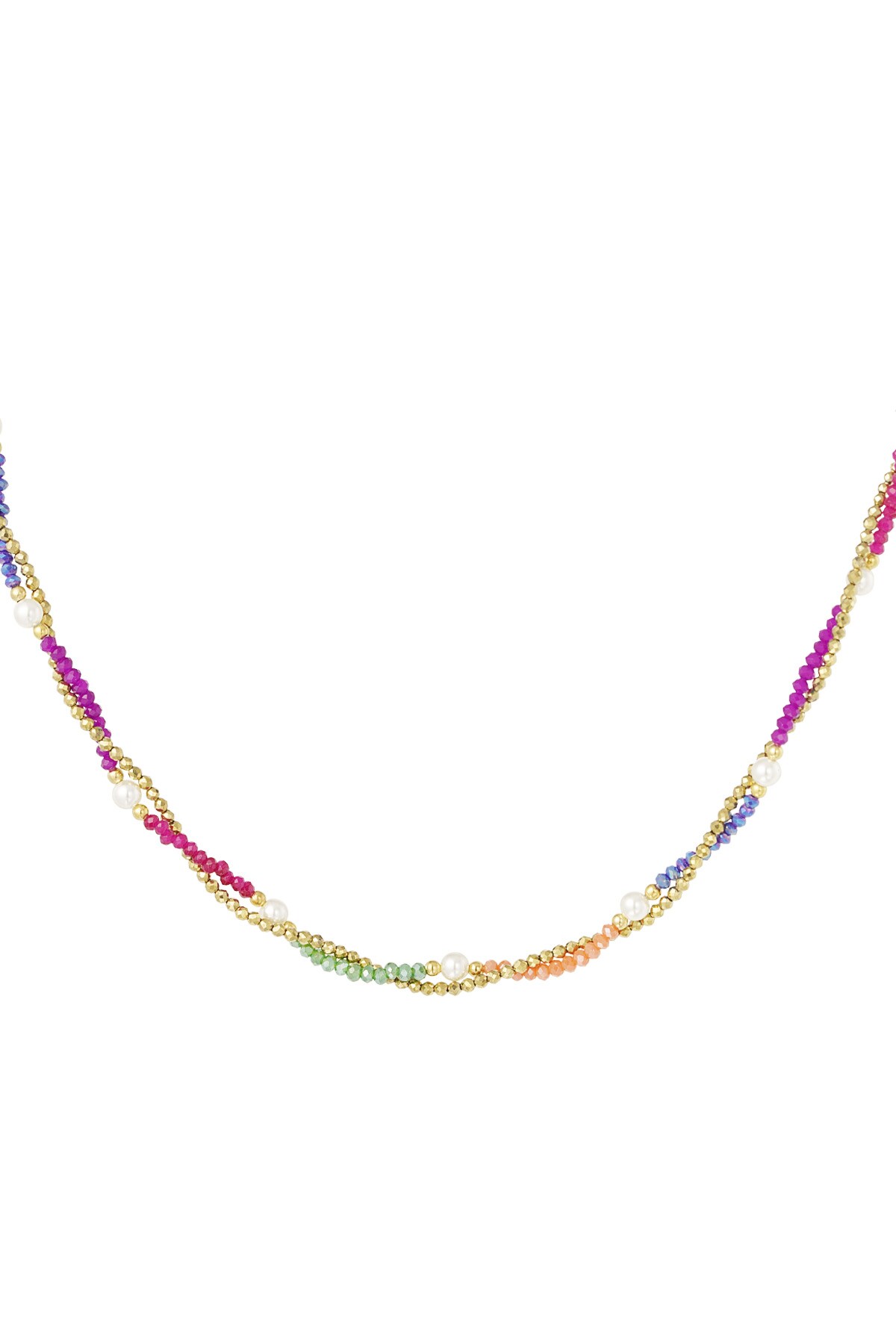 Colorful Swirl necklace - Gold color h5 