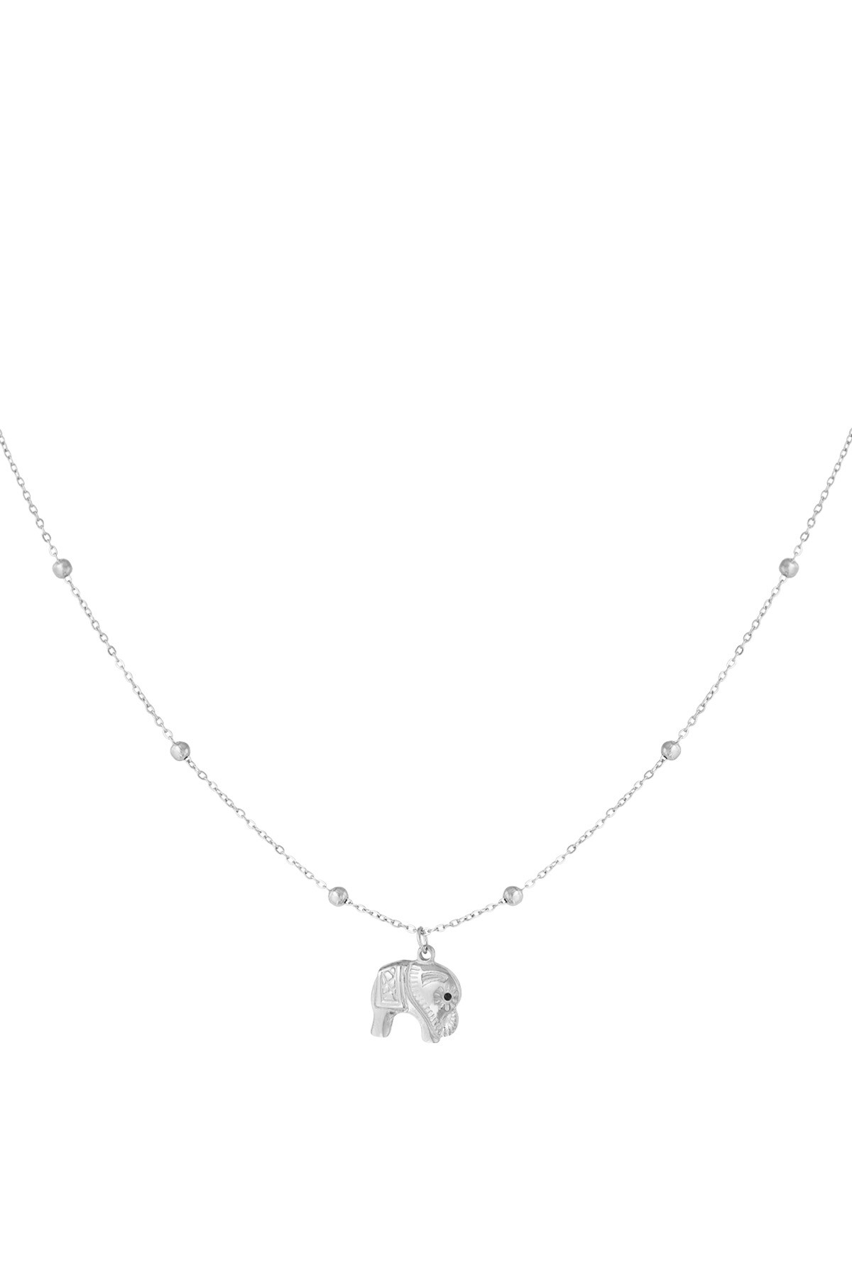 Elephant Charm Necklace - Silver color h5 