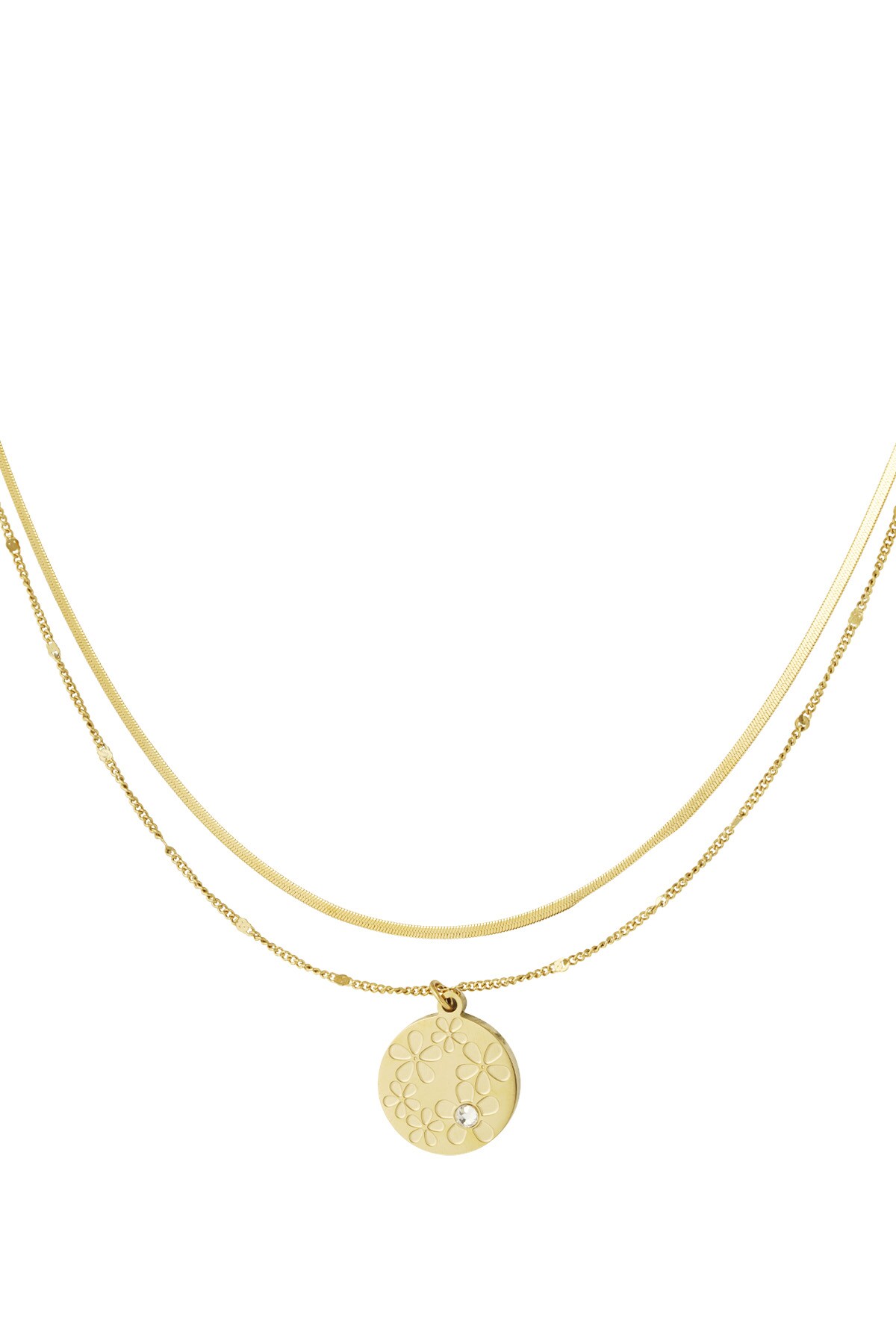 Floral garden necklace - Gold color h5 