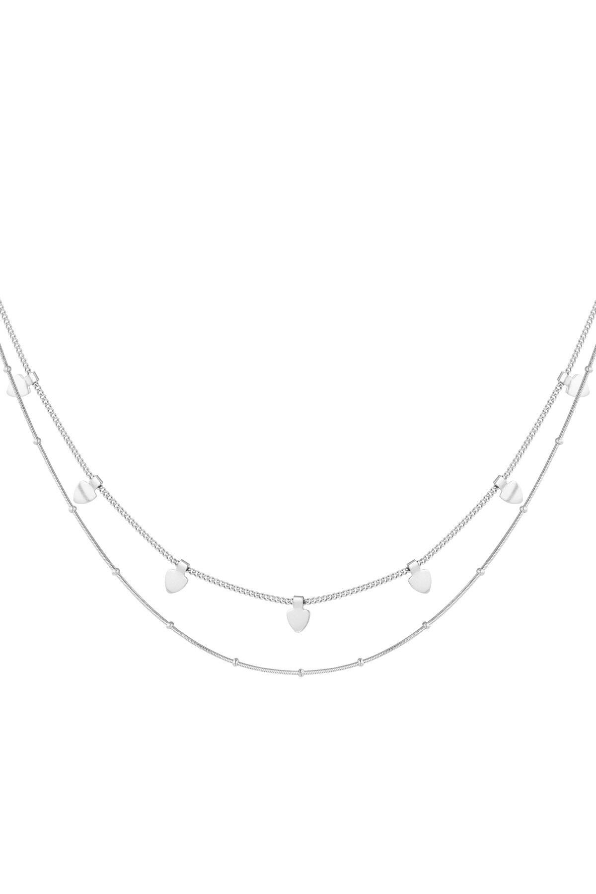 Layer up necklace - Silver color h5 