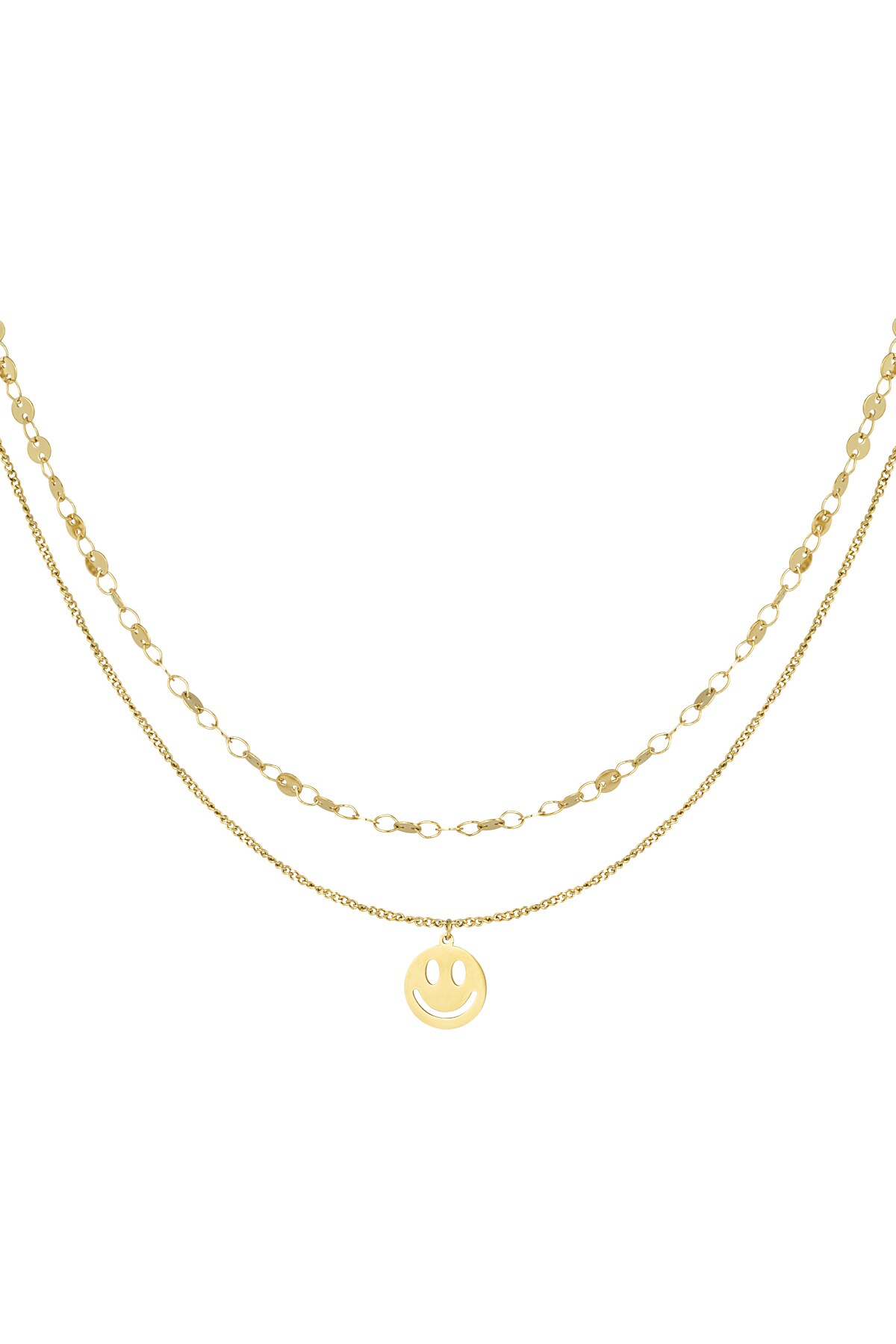 Necklace smiley day - Gold color h5 