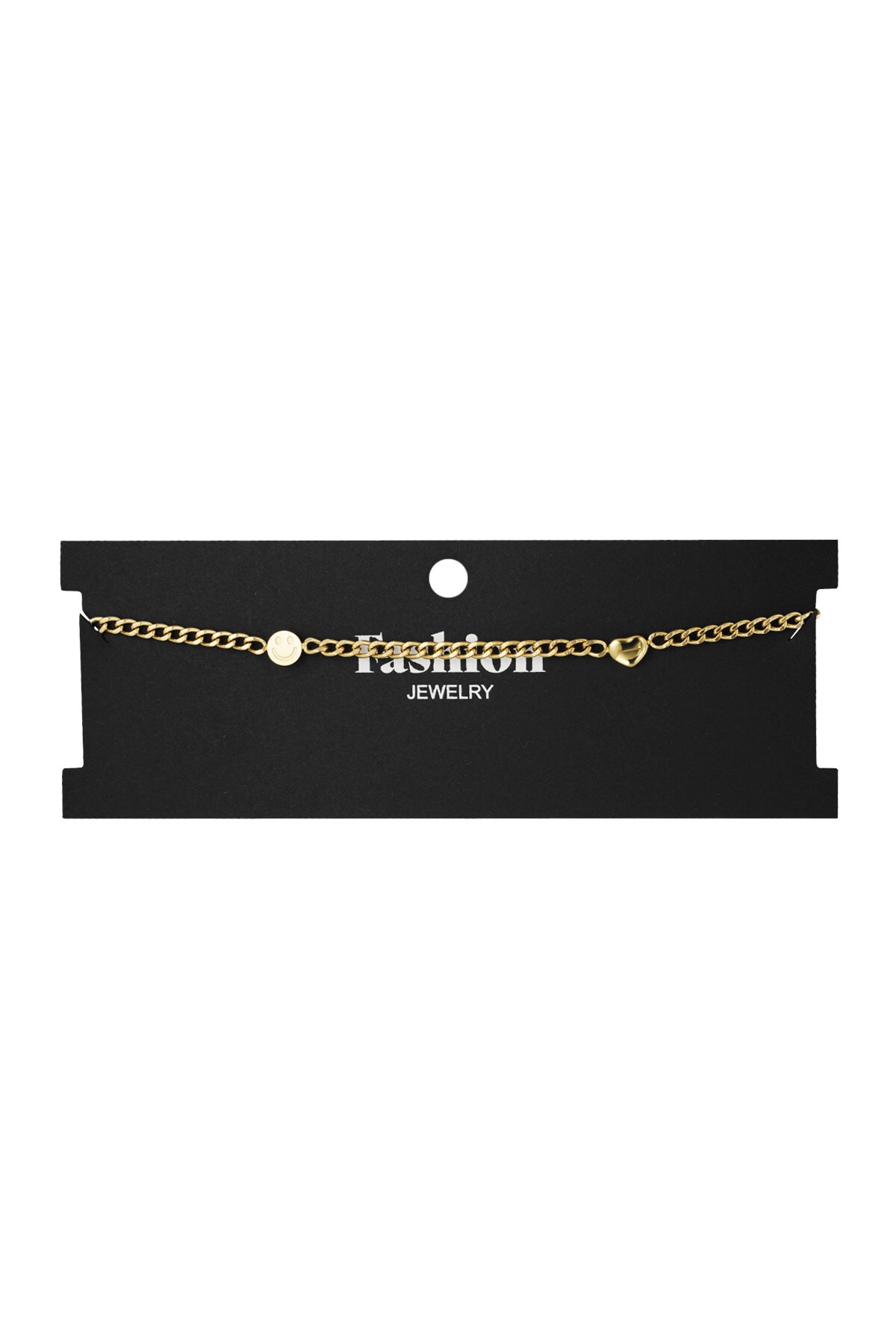 Smile & Heart chain necklace - Gold color Picture3