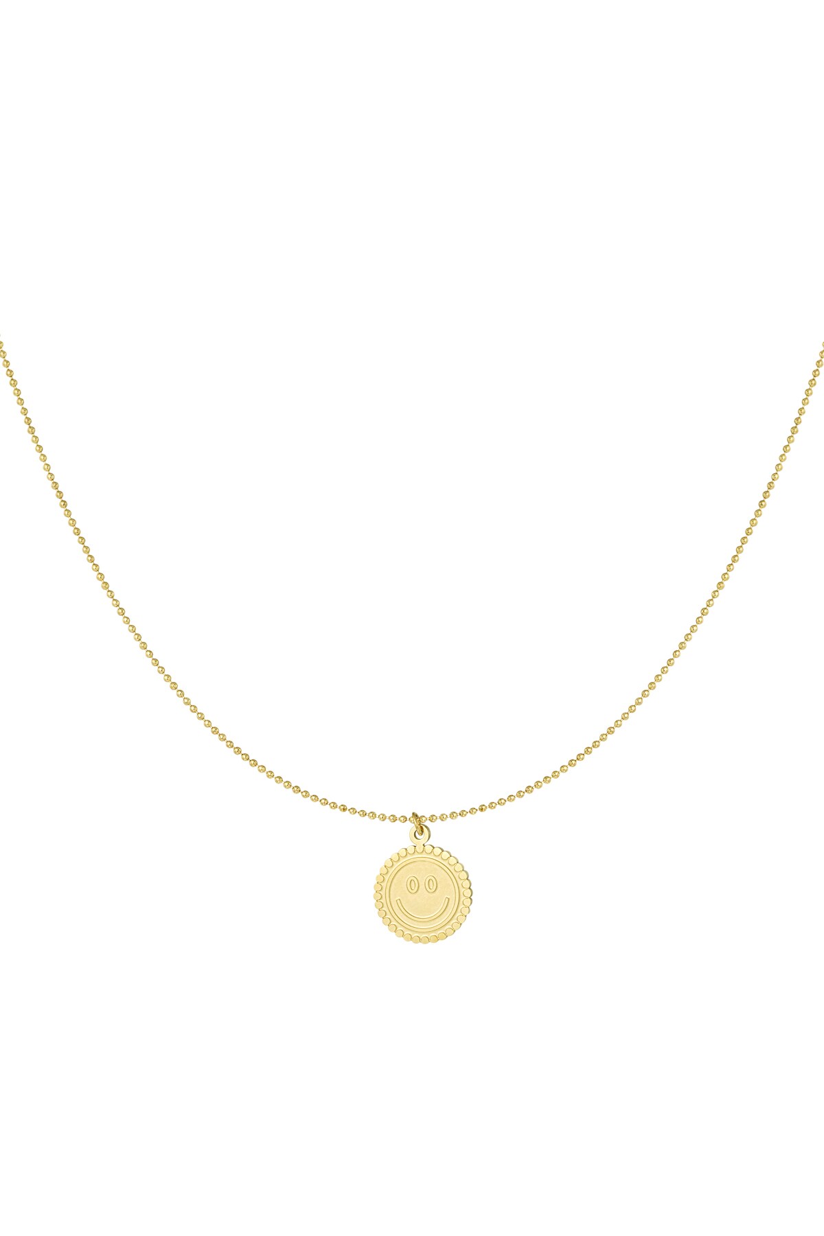 Necklace smiley happy life - Gold color h5 