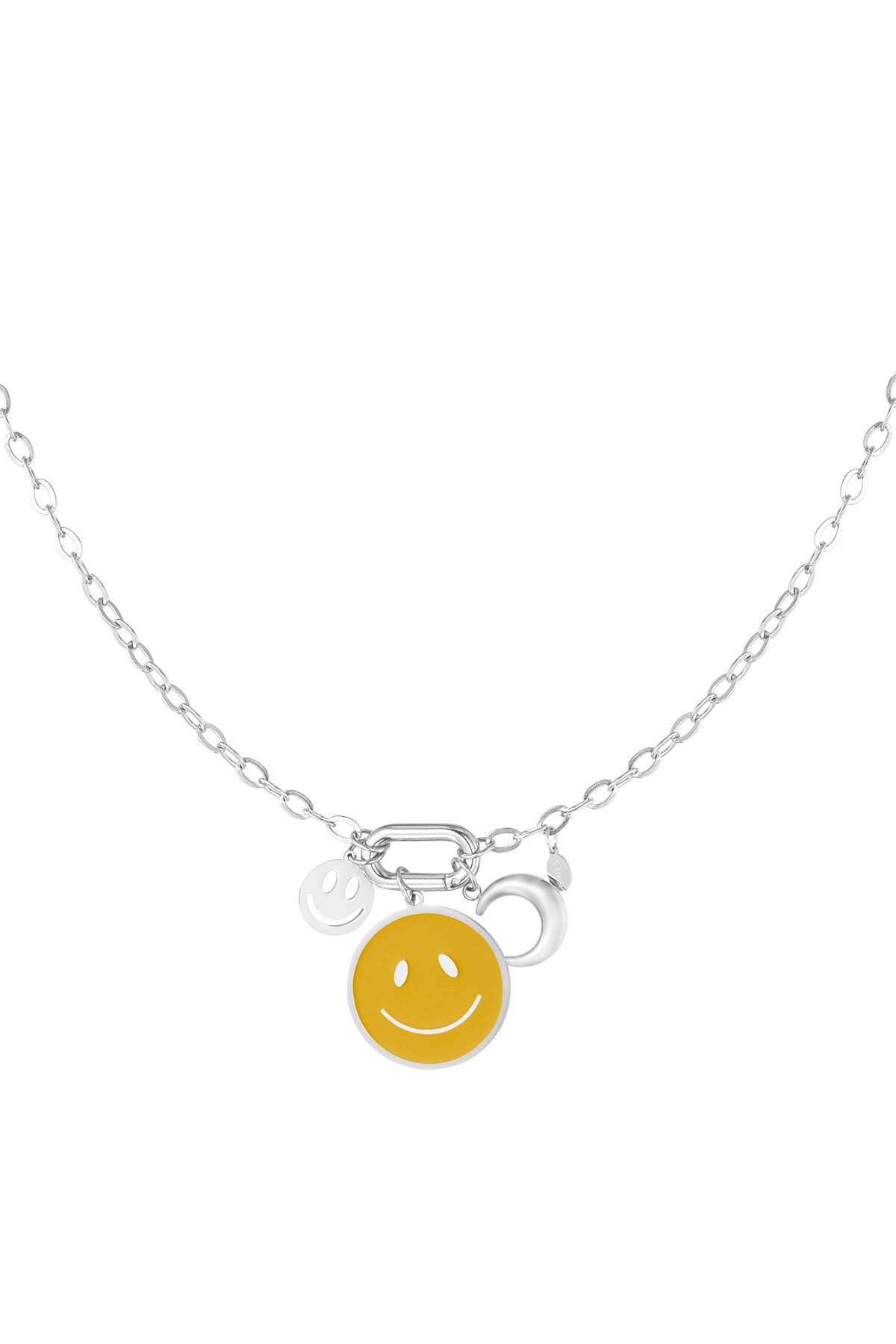 Be Happy Babe necklace - Silver color h5 