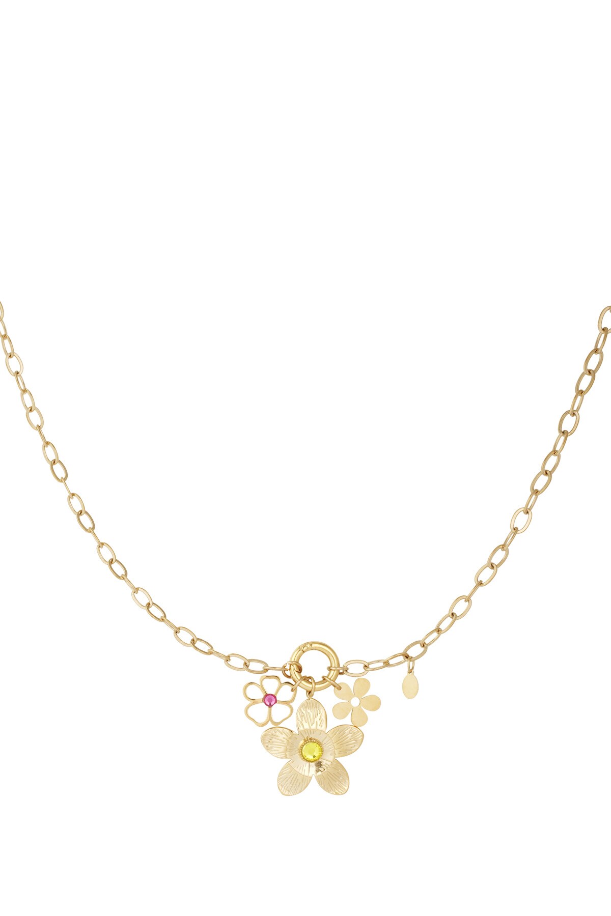 Happy flower necklace - Gold color 