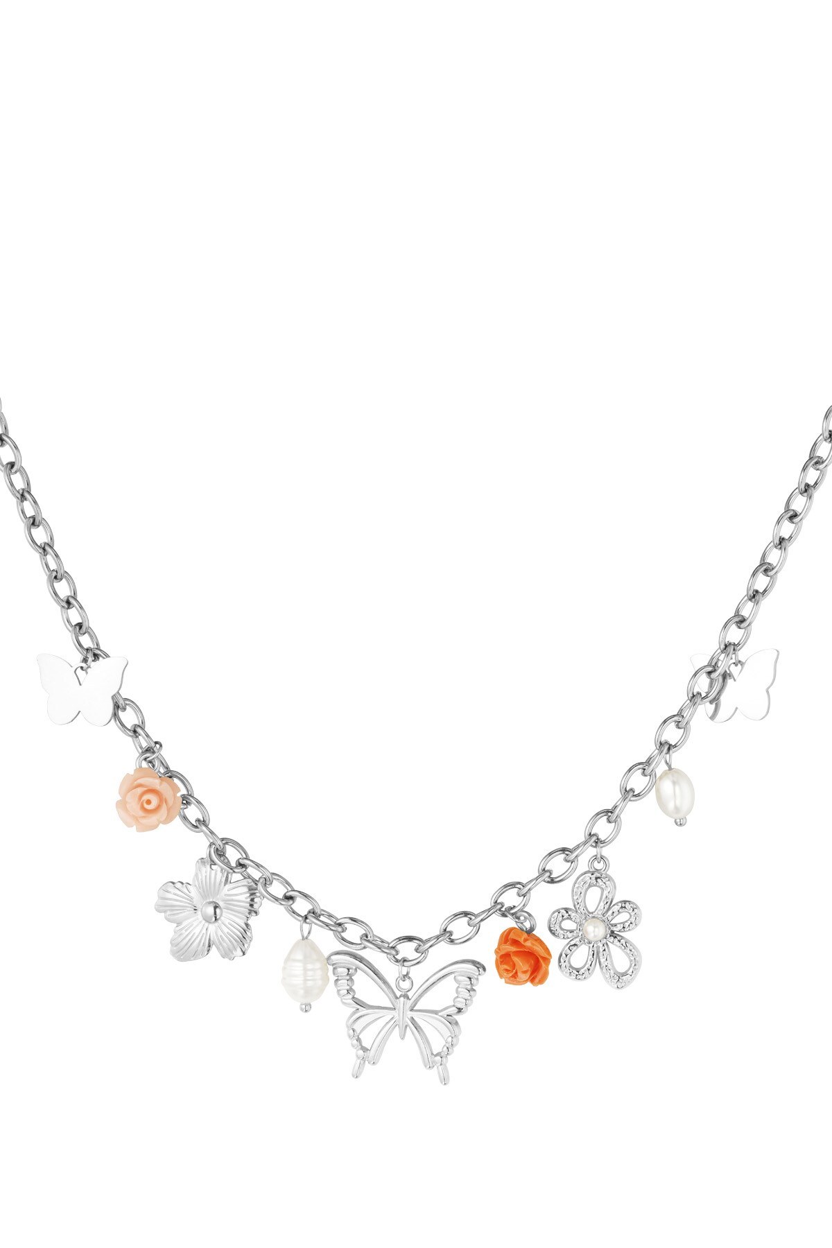 Cheerful charms necklace - Silver color h5 