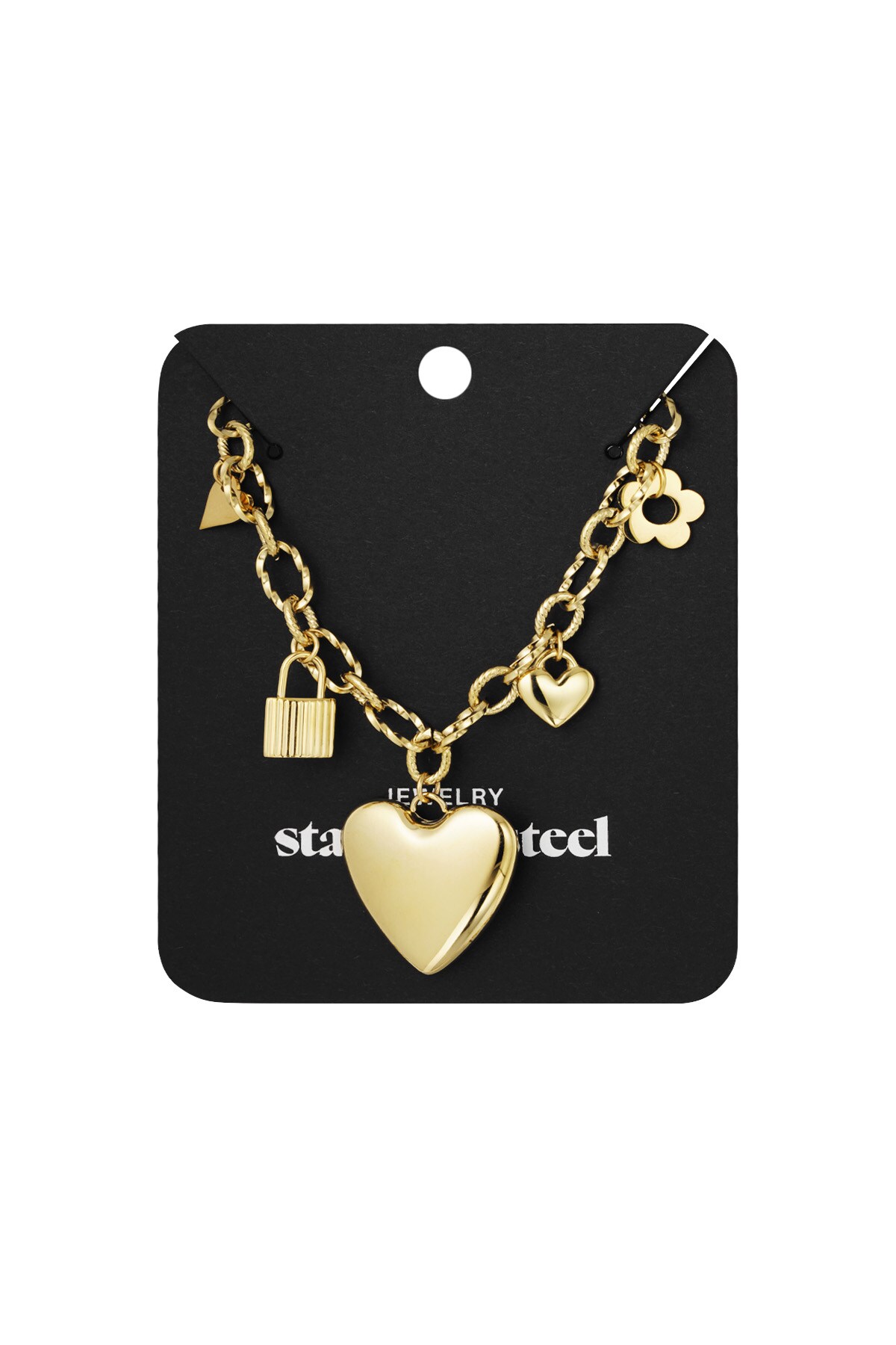 Locked Love charm necklace - Gold color h5 Picture3