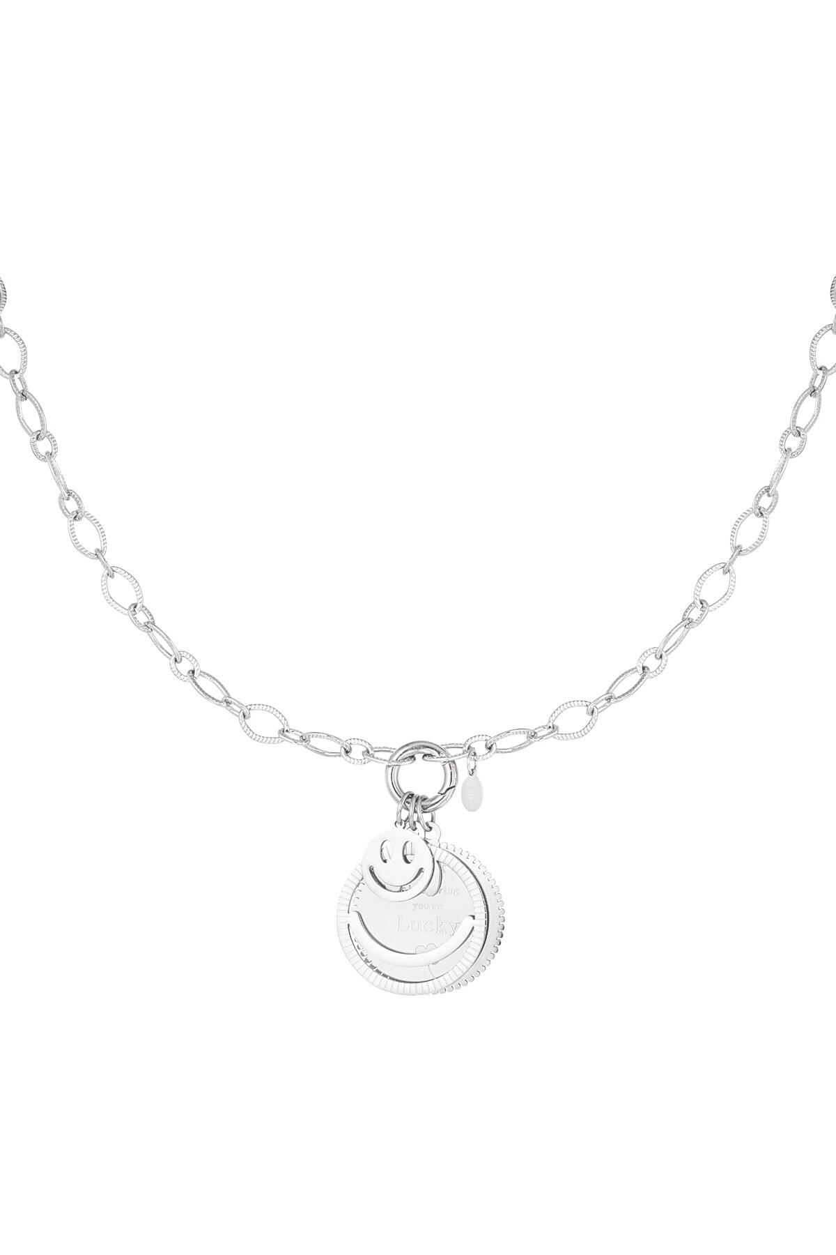 Funky smile necklace - Silver color h5 