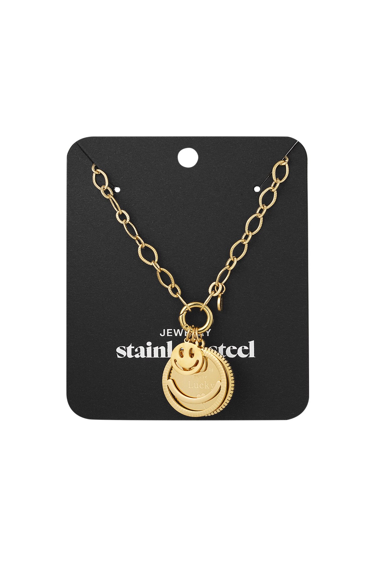 Funky smile necklace - Gold color h5 Picture4