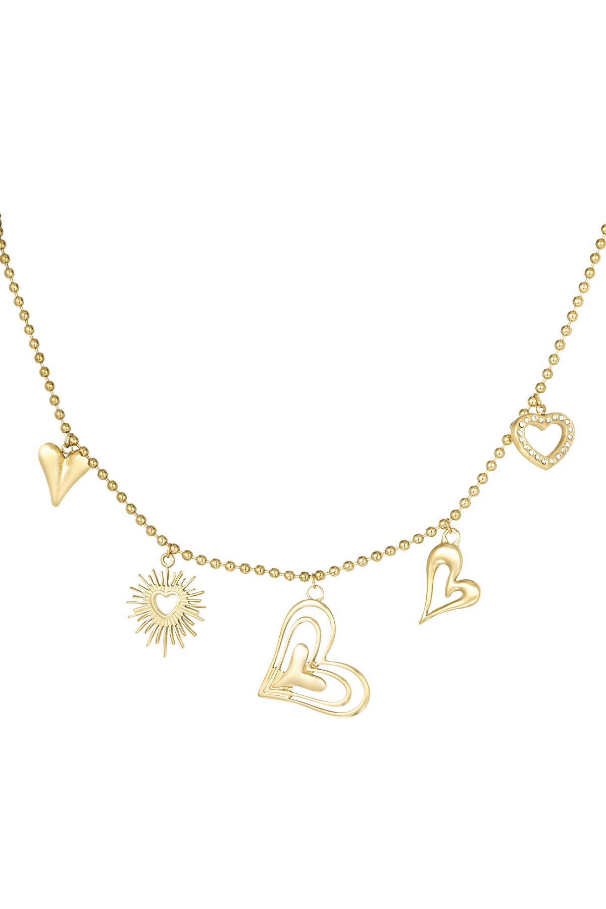 Loving hearts necklace - Gold color h5 