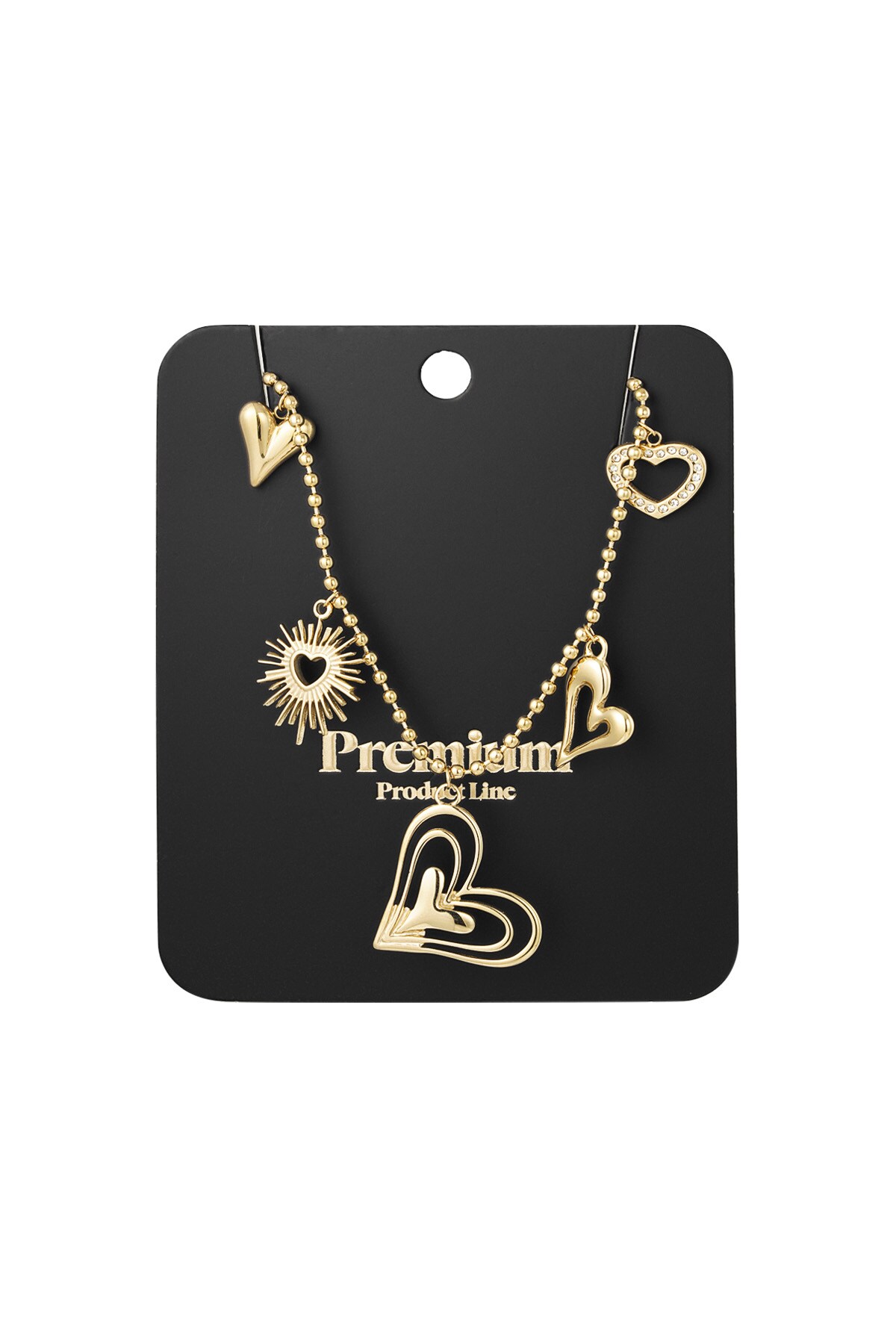 Loving hearts necklace - Gold color h5 Picture3