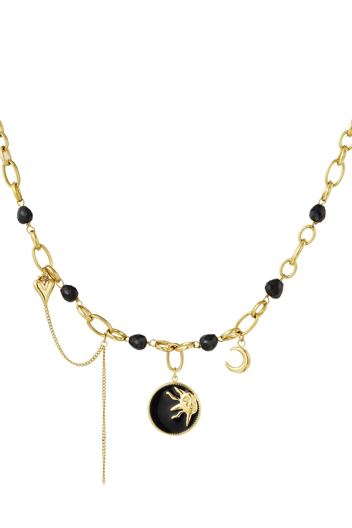 Halskette mit Charm „Solar Nights“ – Farbe Schwarzgold h5 