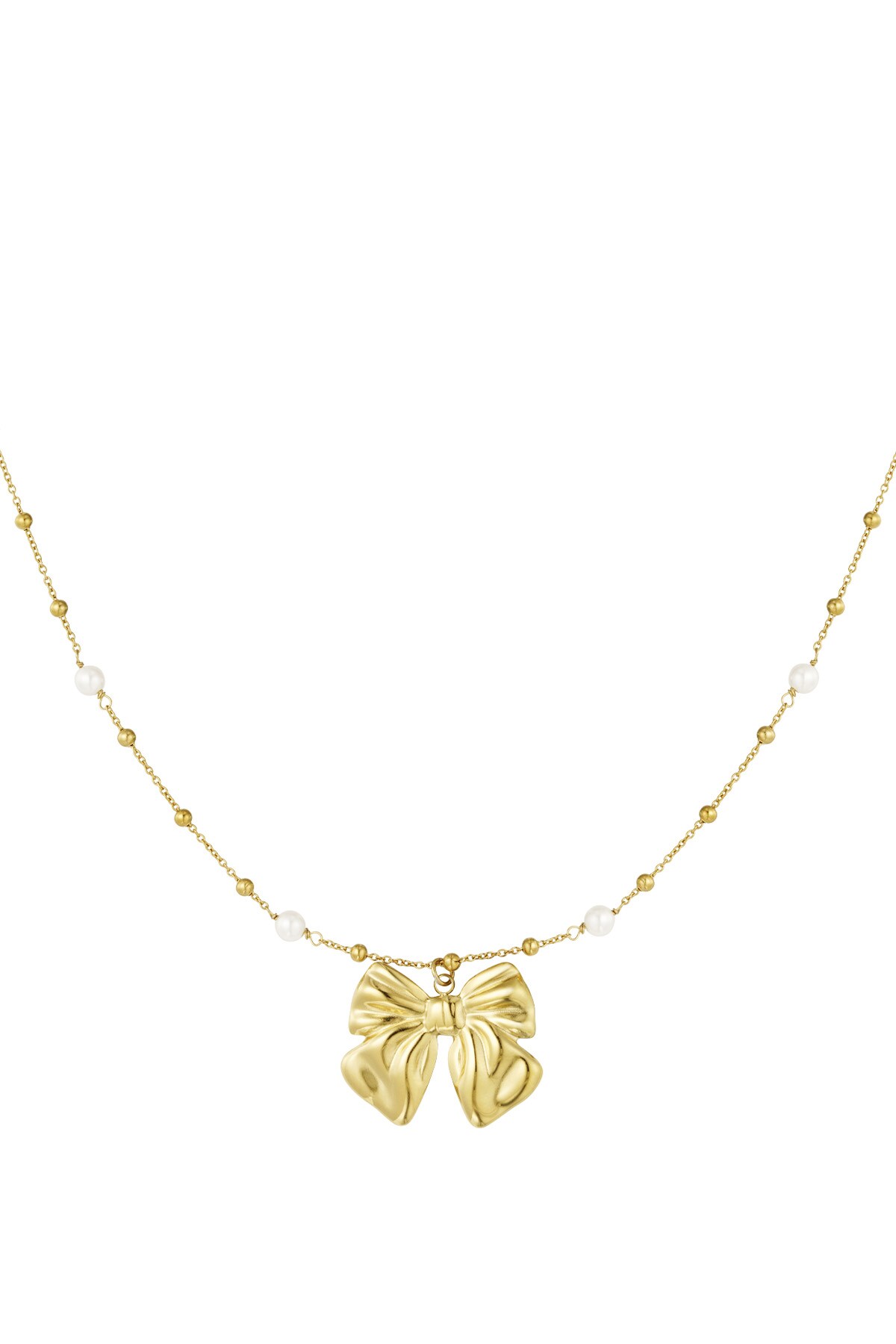 Baby bow necklace - Gold color h5 