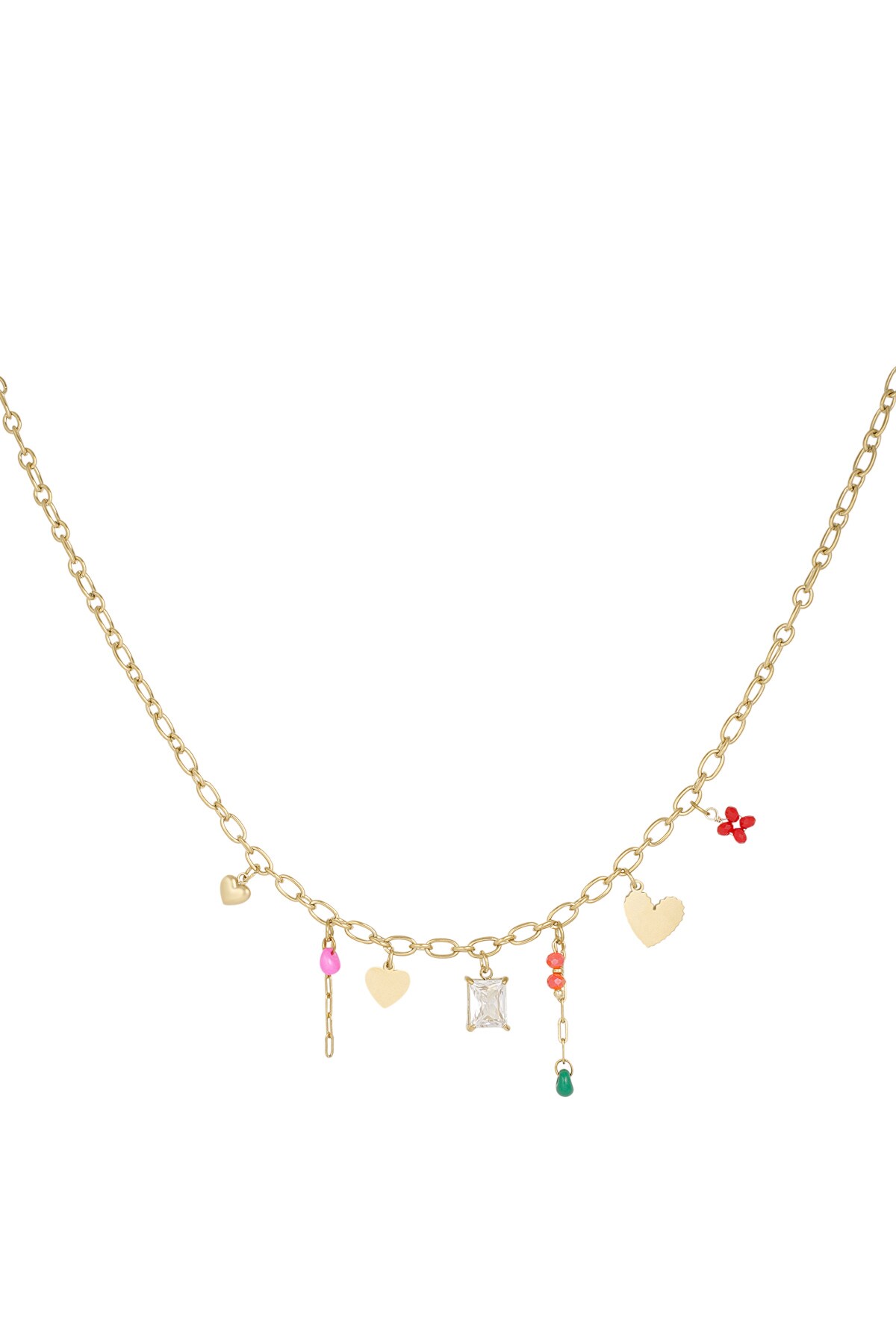 Delightful dangles necklace - Gold color h5 