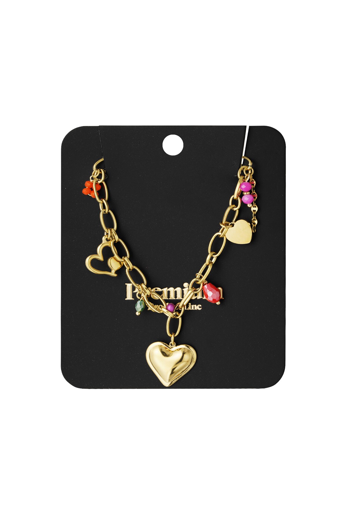 Colorful Love charm necklace - Gold color h5 Picture3