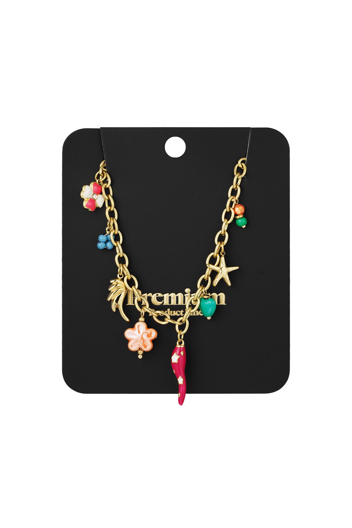 Festive beads necklace - Gold color h5 Picture3