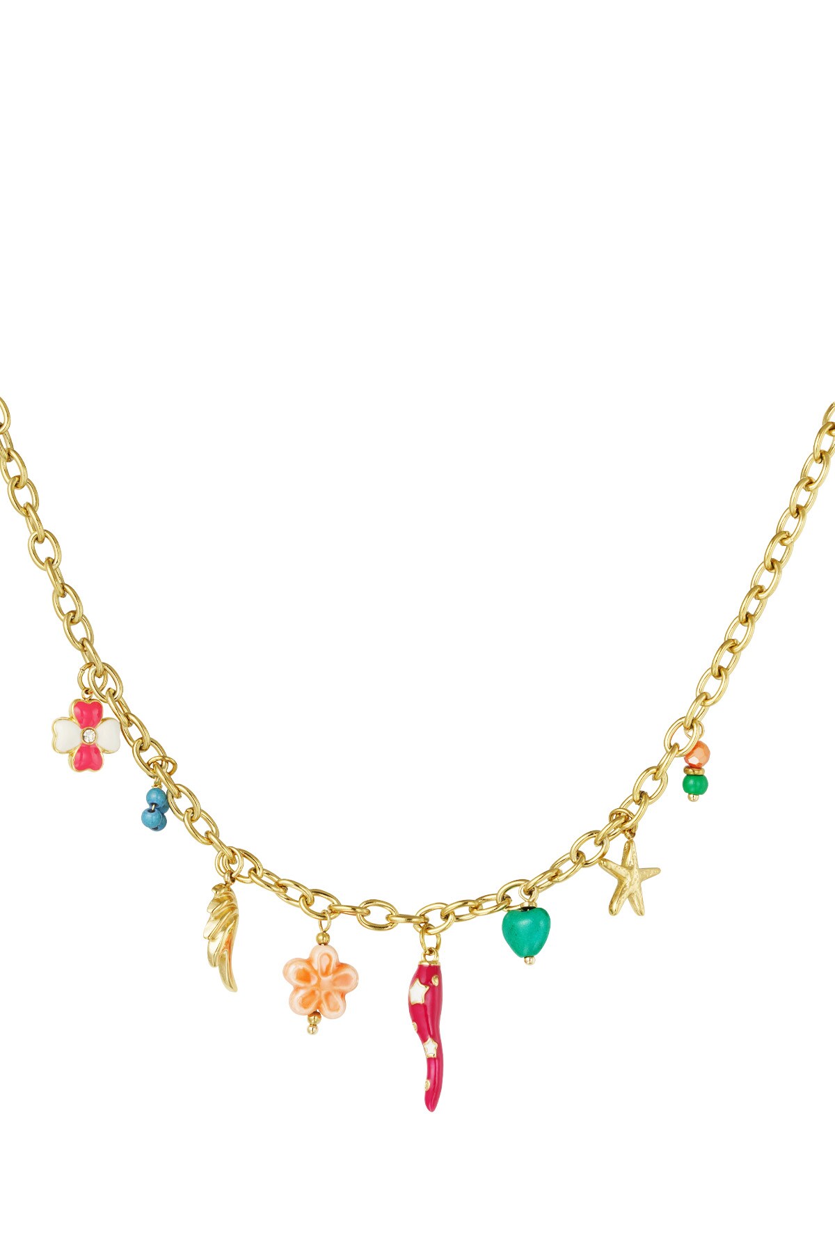 Festive beads necklace - Gold color 