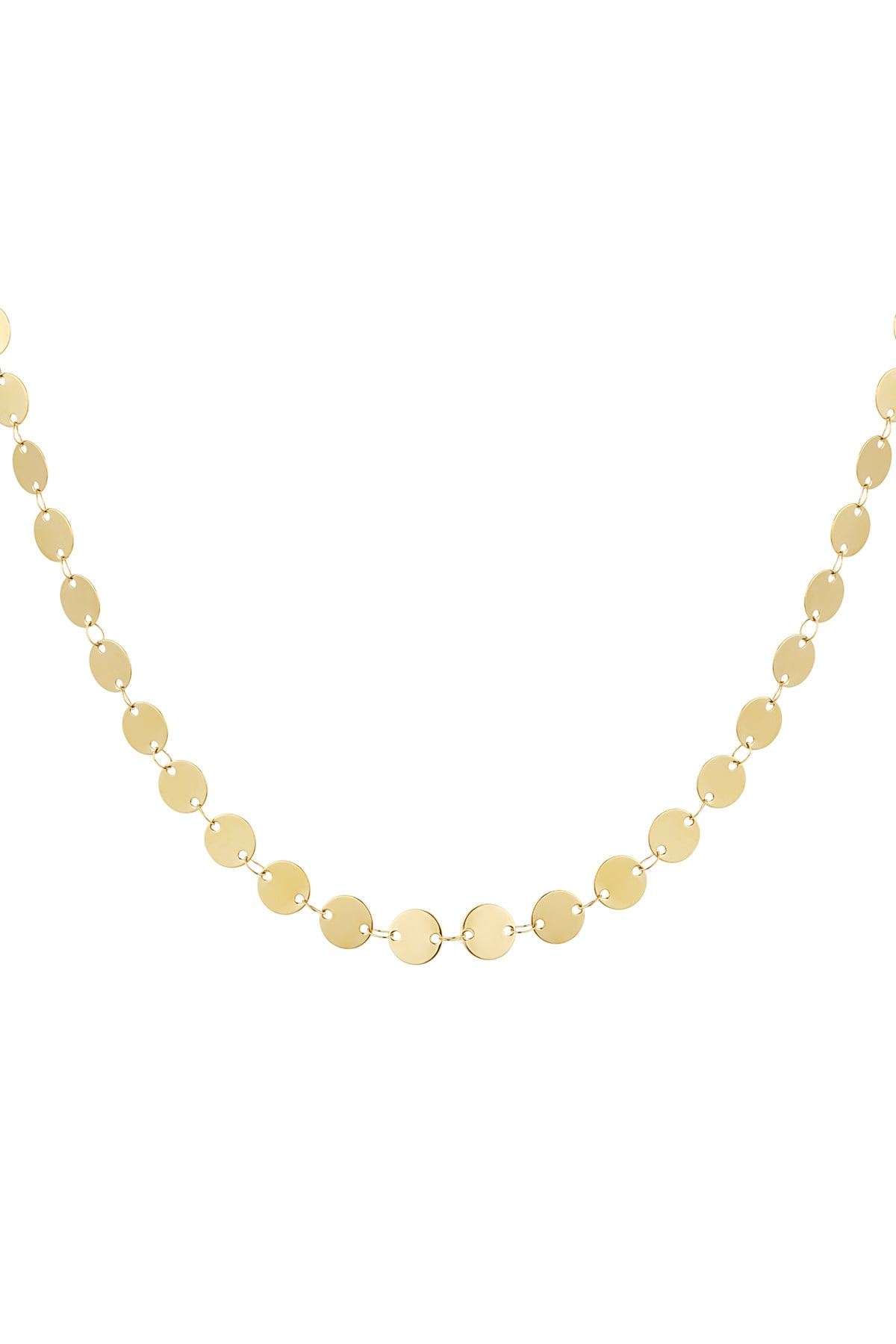 Simple coin necklace - Gold color h5 