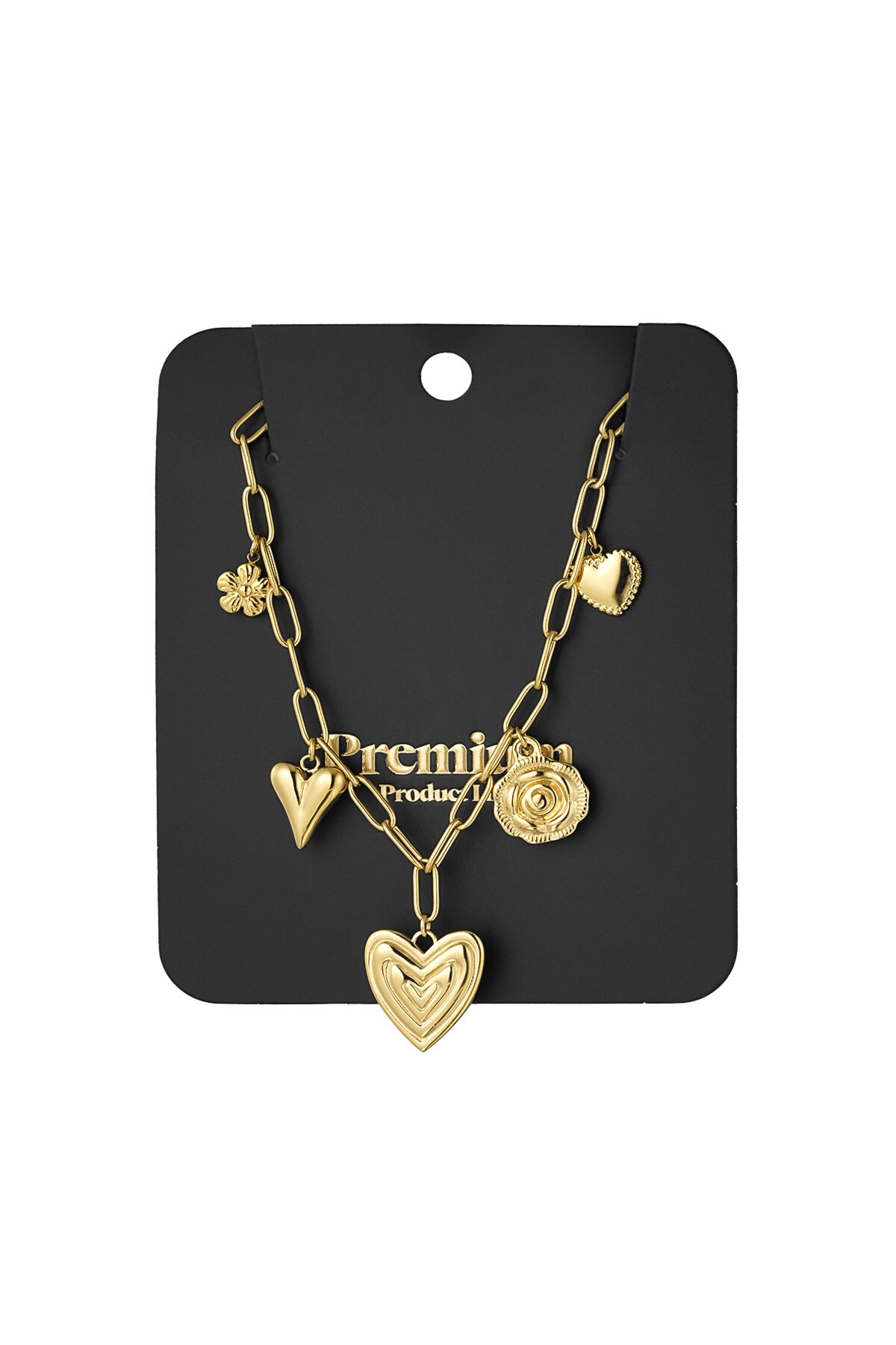 Heartfelt charms necklace - Gold color h5 Picture3