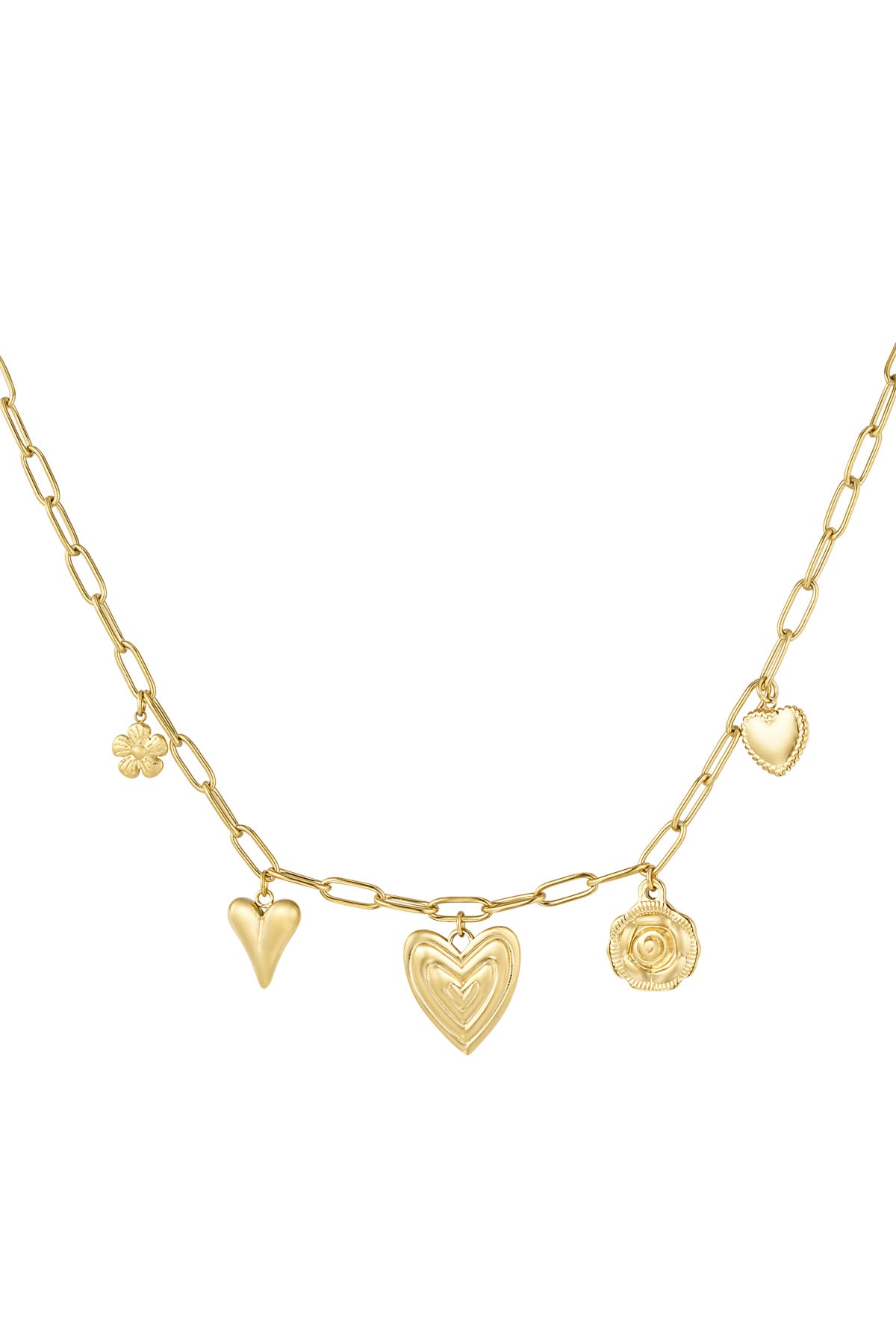 Heartfelt charms necklace - Gold color