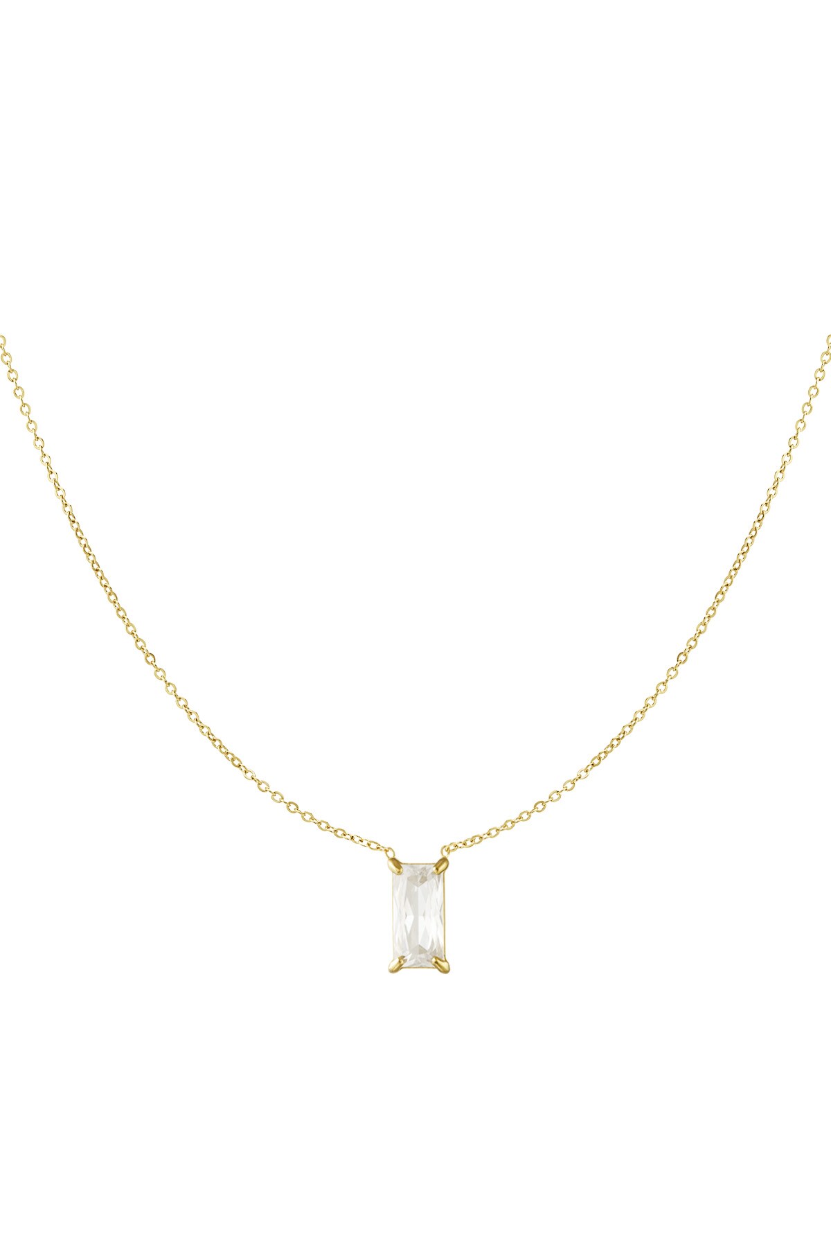 Sleek sparkle necklace - Gold color 