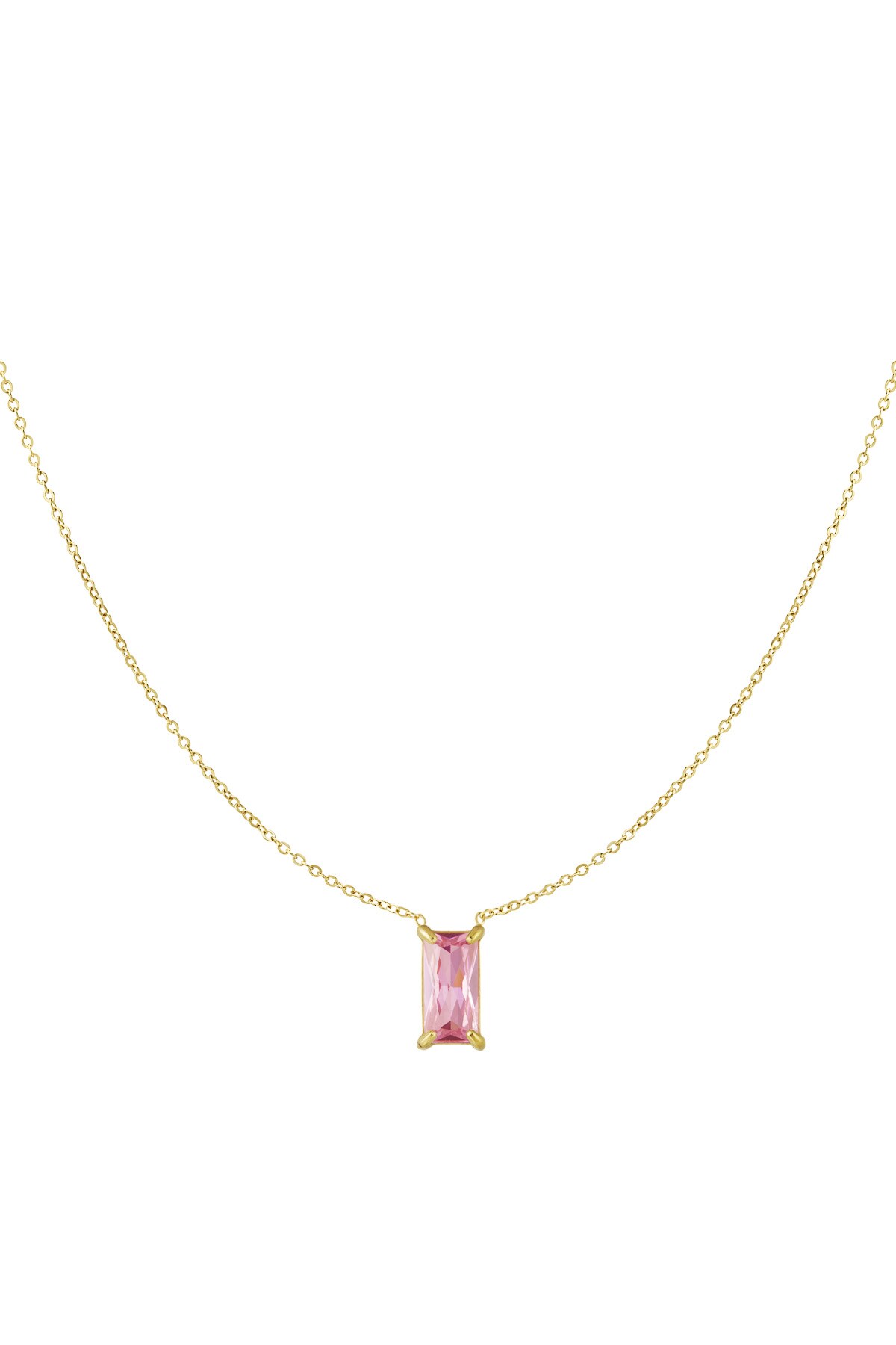 Sleek sparkle necklace - pink & gold h5 