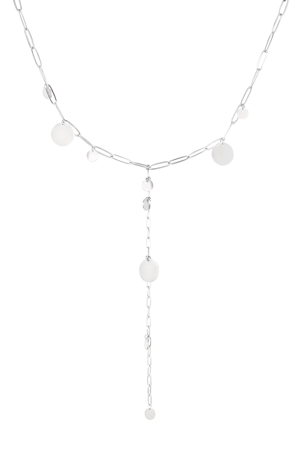 Classic coins necklace - Silver color h5 