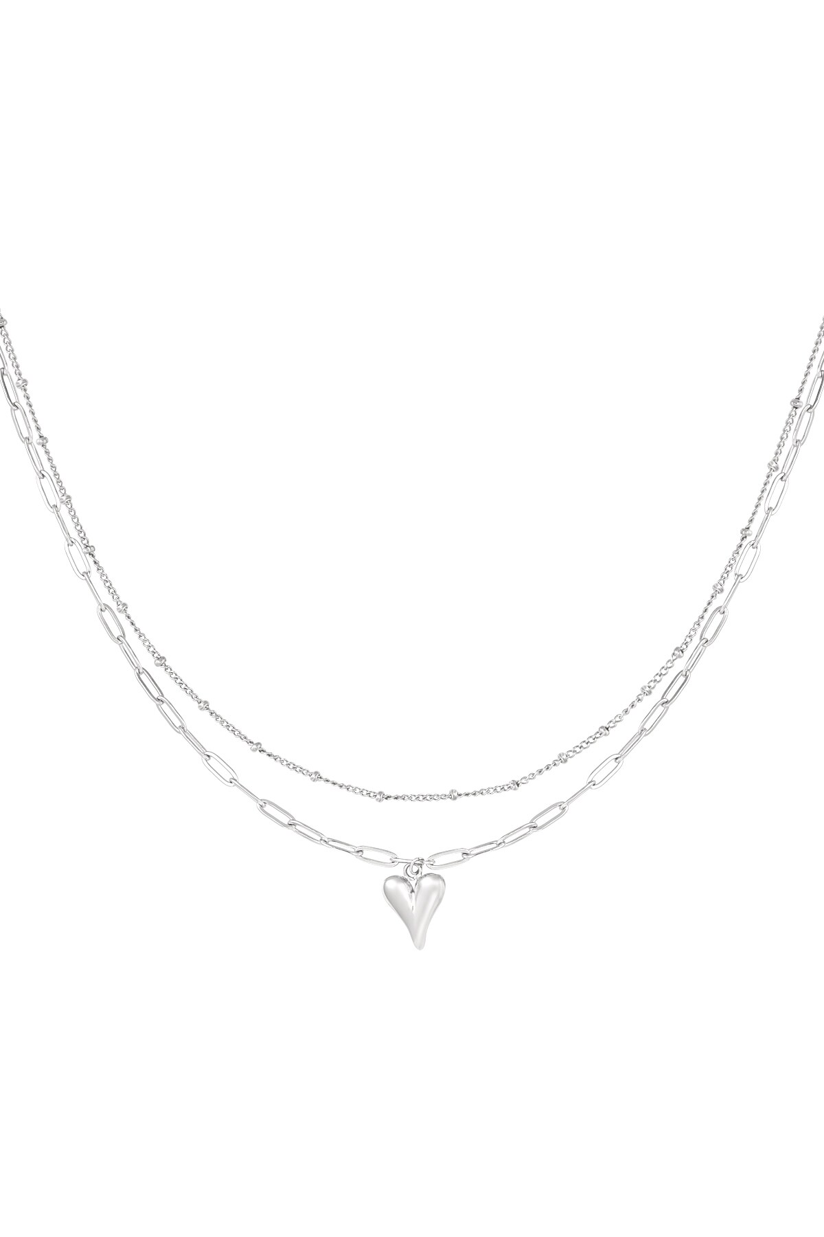 Loving layers necklace - Silver color h5 