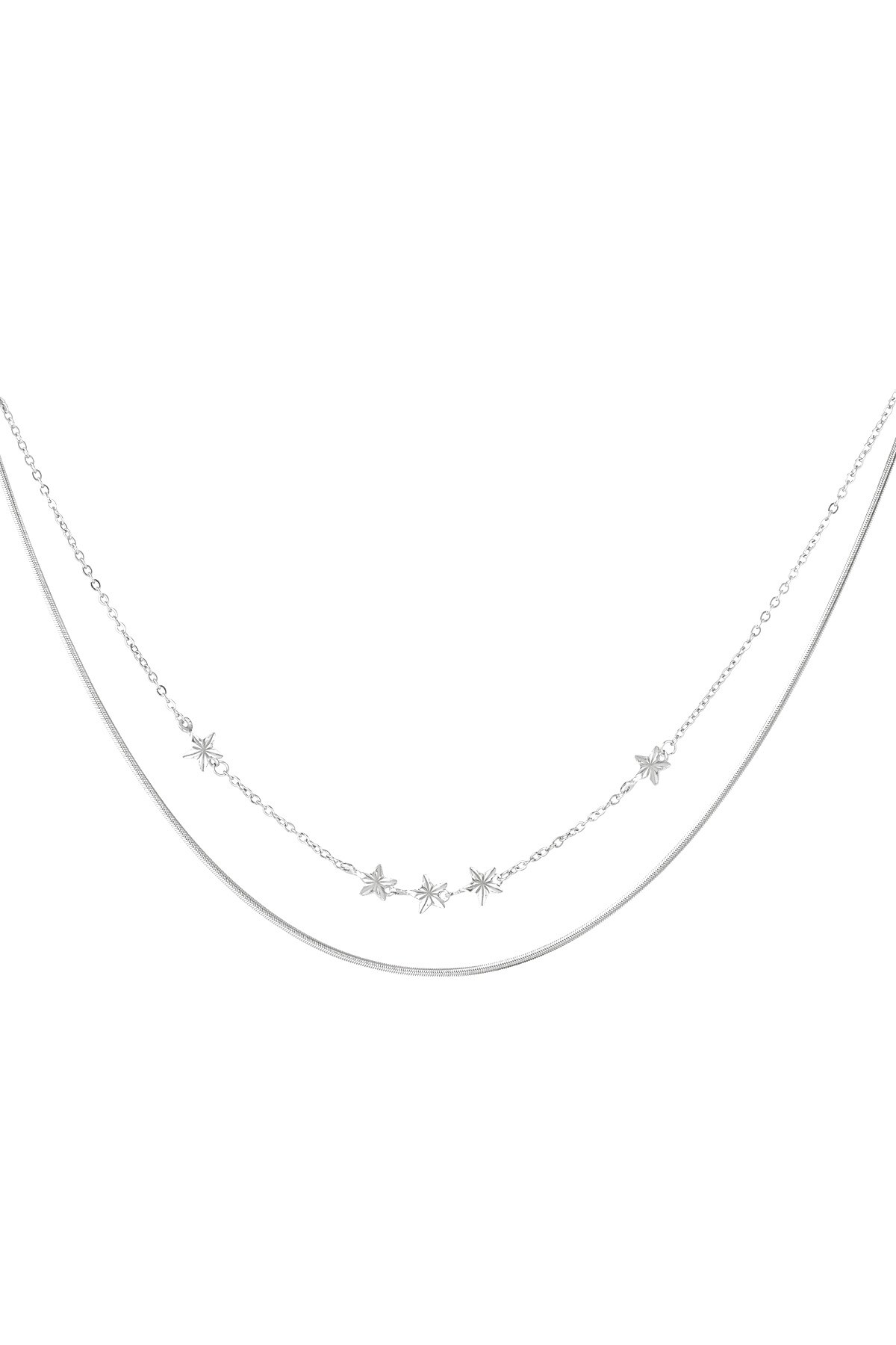 Starry layers necklace - Silver color h5 