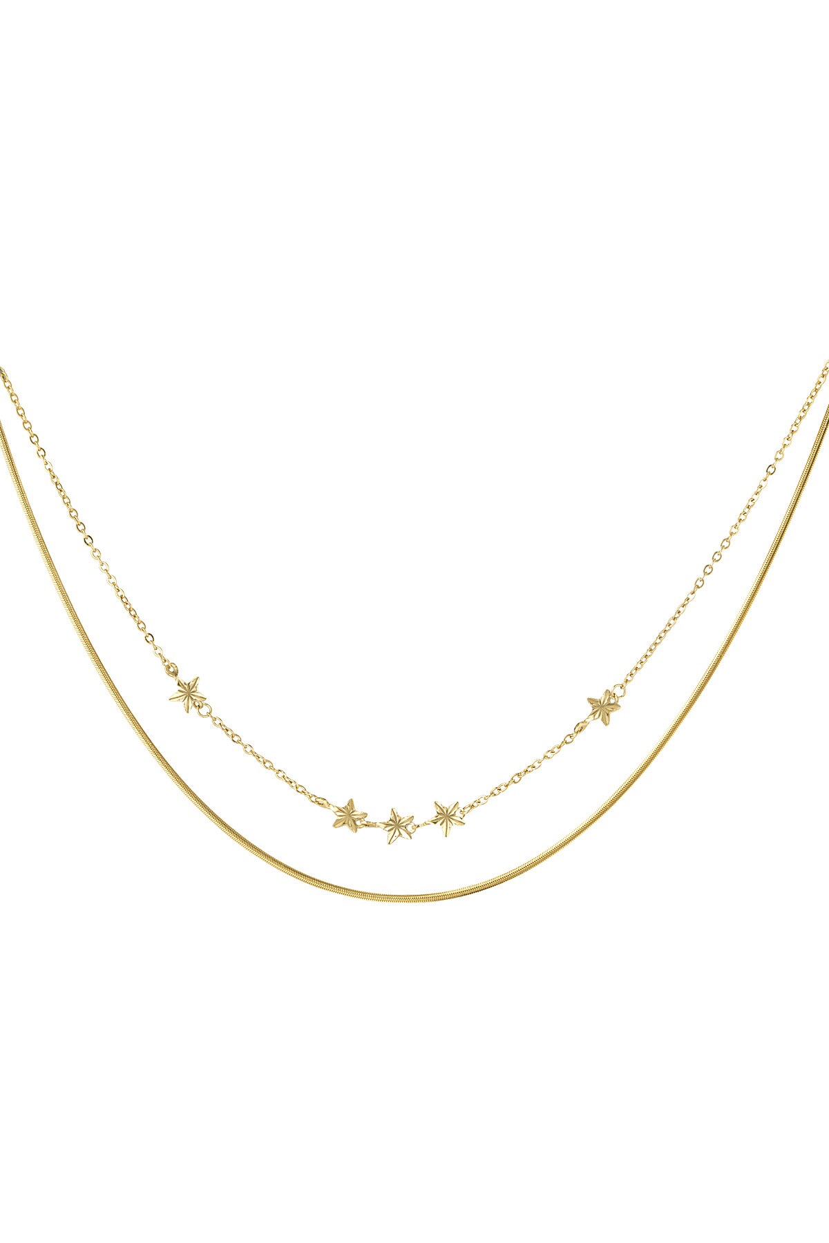 Starry layers necklace - Gold color h5 