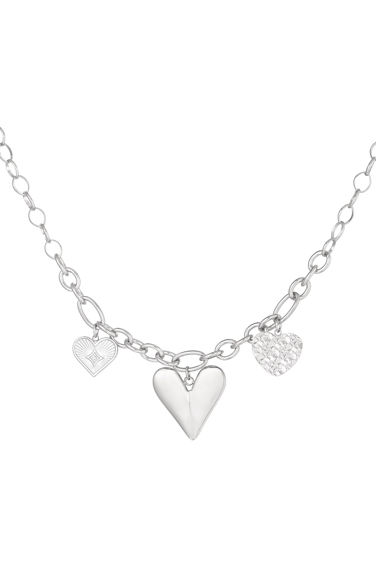 Triple heart necklace - Silver color h5 