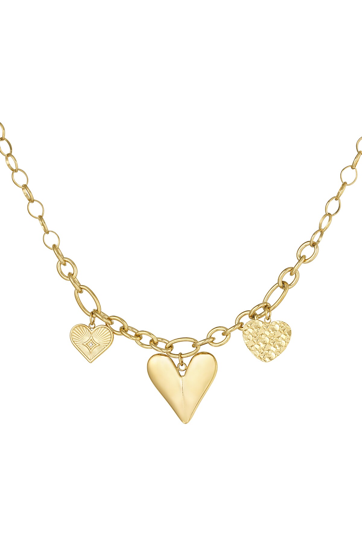 Triple heart necklace - Gold color 