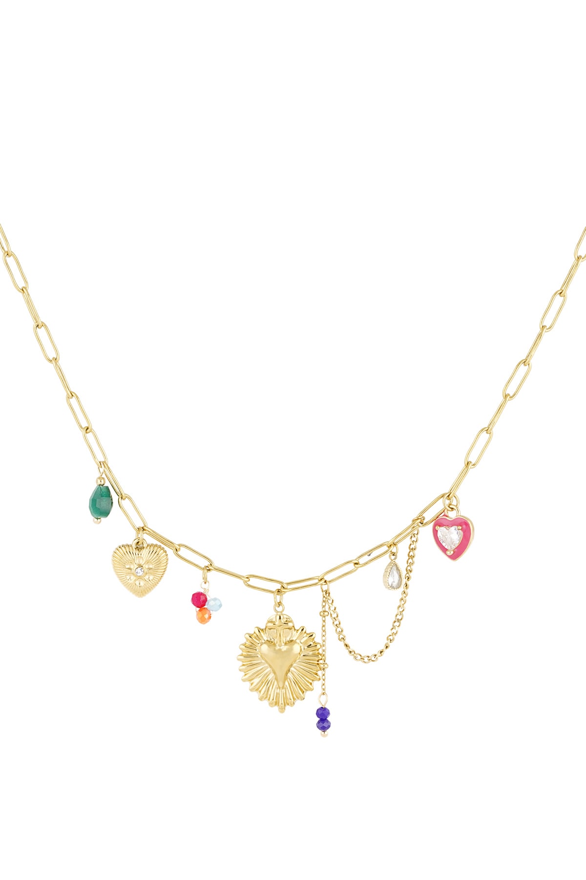 Colorful joy necklace - Gold color h5 