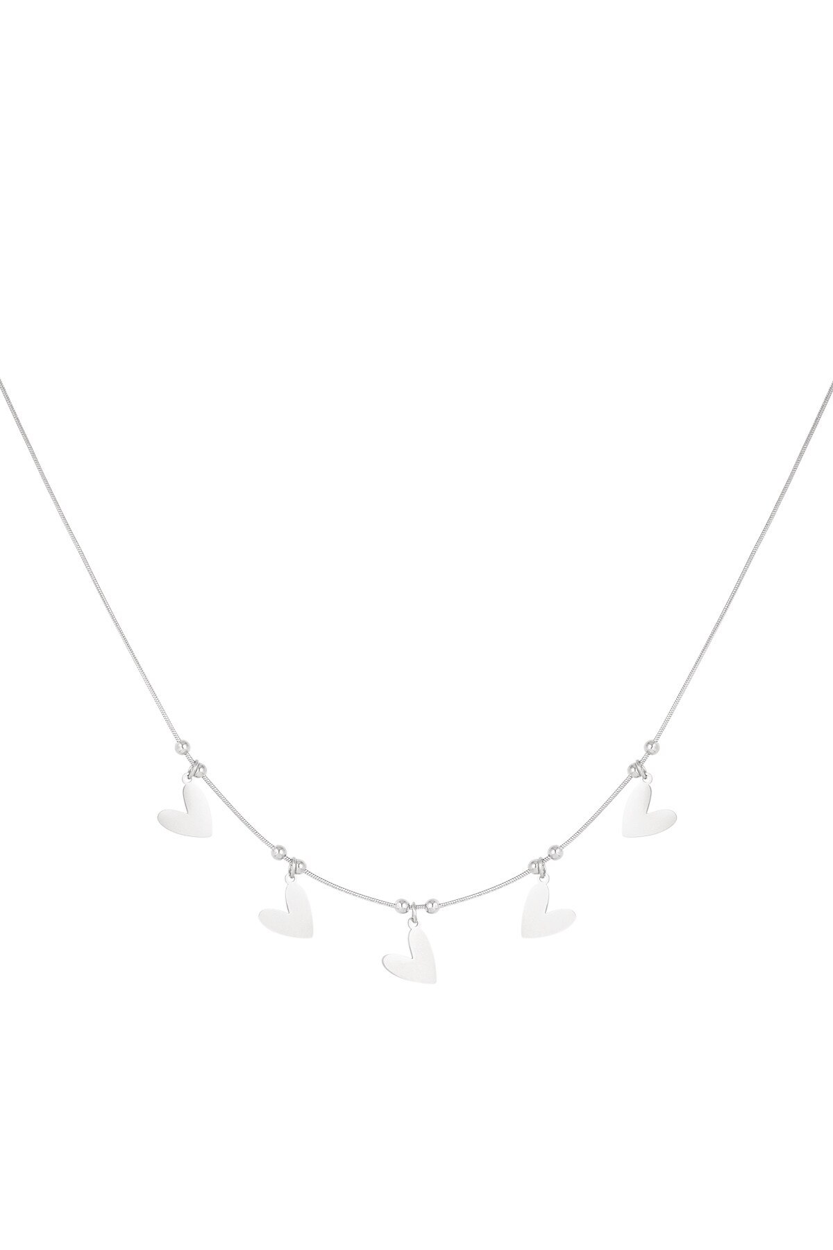 Heart to heart necklace - Silver color h5 